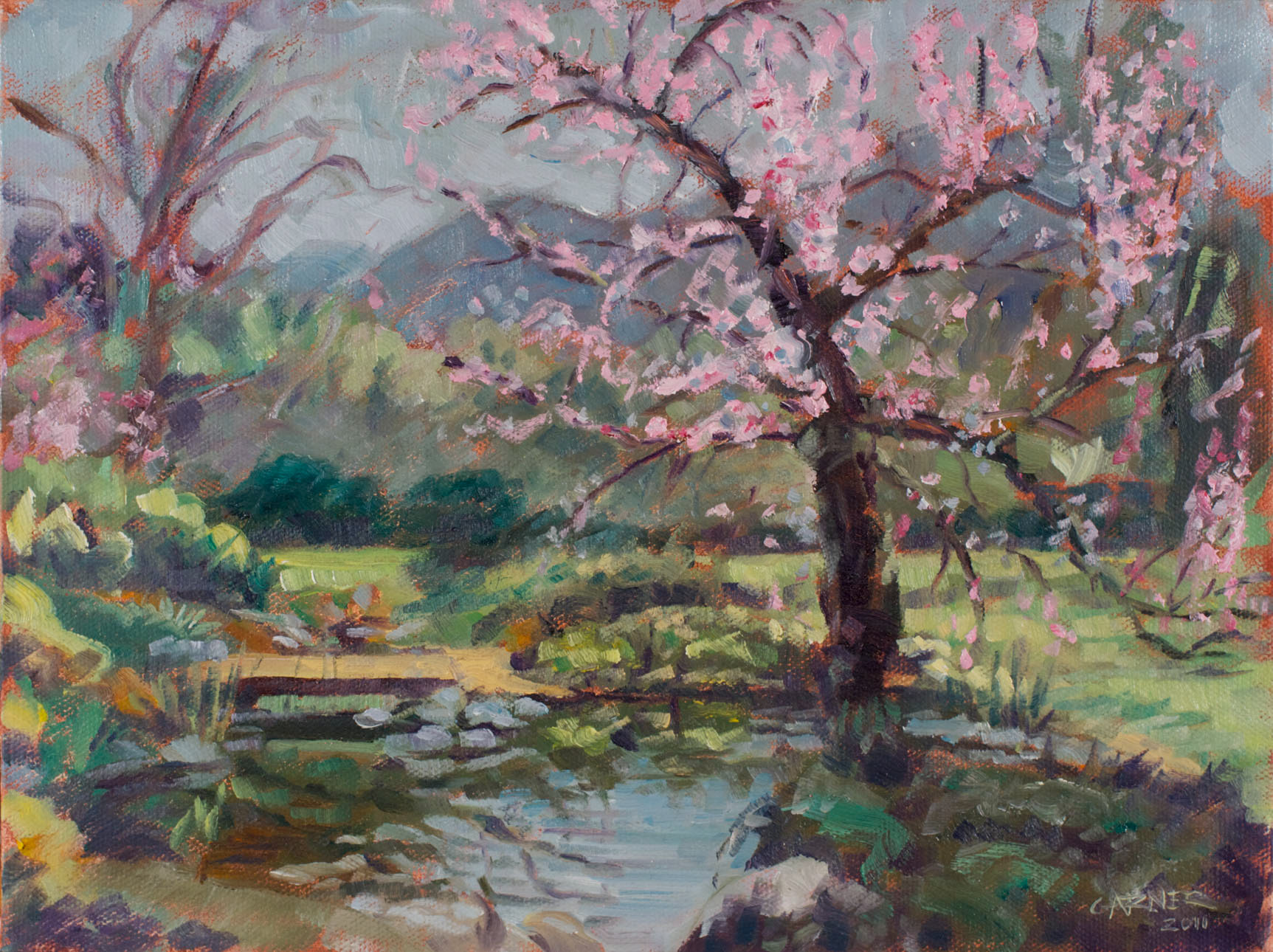 Arboretum in the Spring, 2011, oil on canvas, 12" X 9"