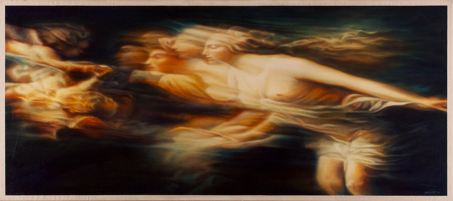 Fontaine de l'Amour (after Fragonard), 2006, oil on linen, 72" X 32"