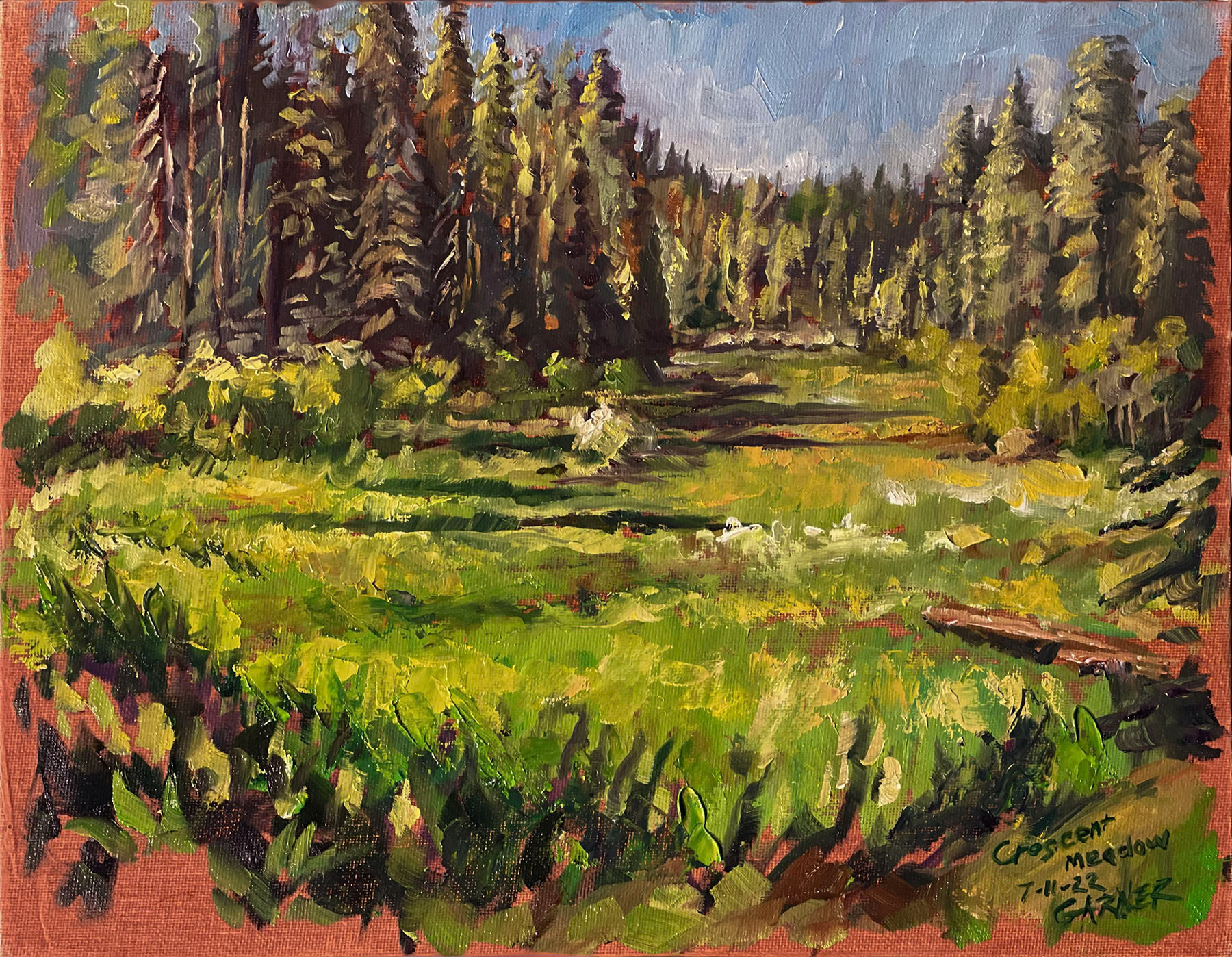 Crescent Meadow, Sequoia, 2022, oil on canvas, 14" X 11"