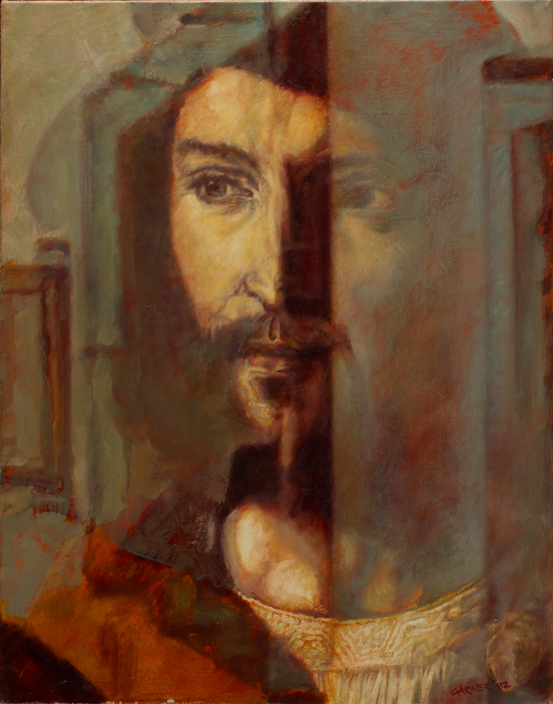 Ritratto Enigmatico  (after Sebastiano del Piombo), 1992,  oil on linen, 21.5" X 27.5"