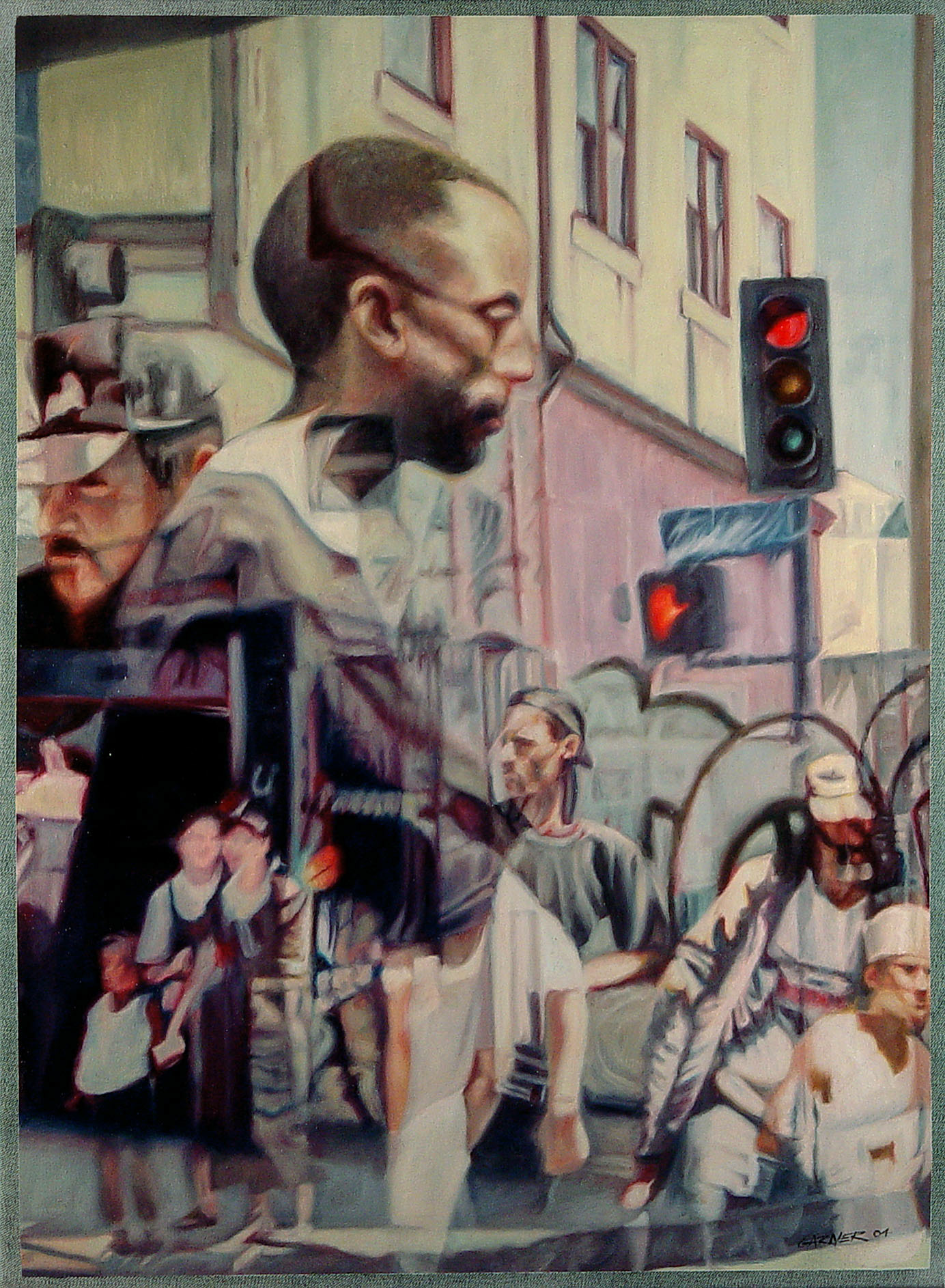 Profile, 2005, Oil on Denim, 25" X 34". Sold