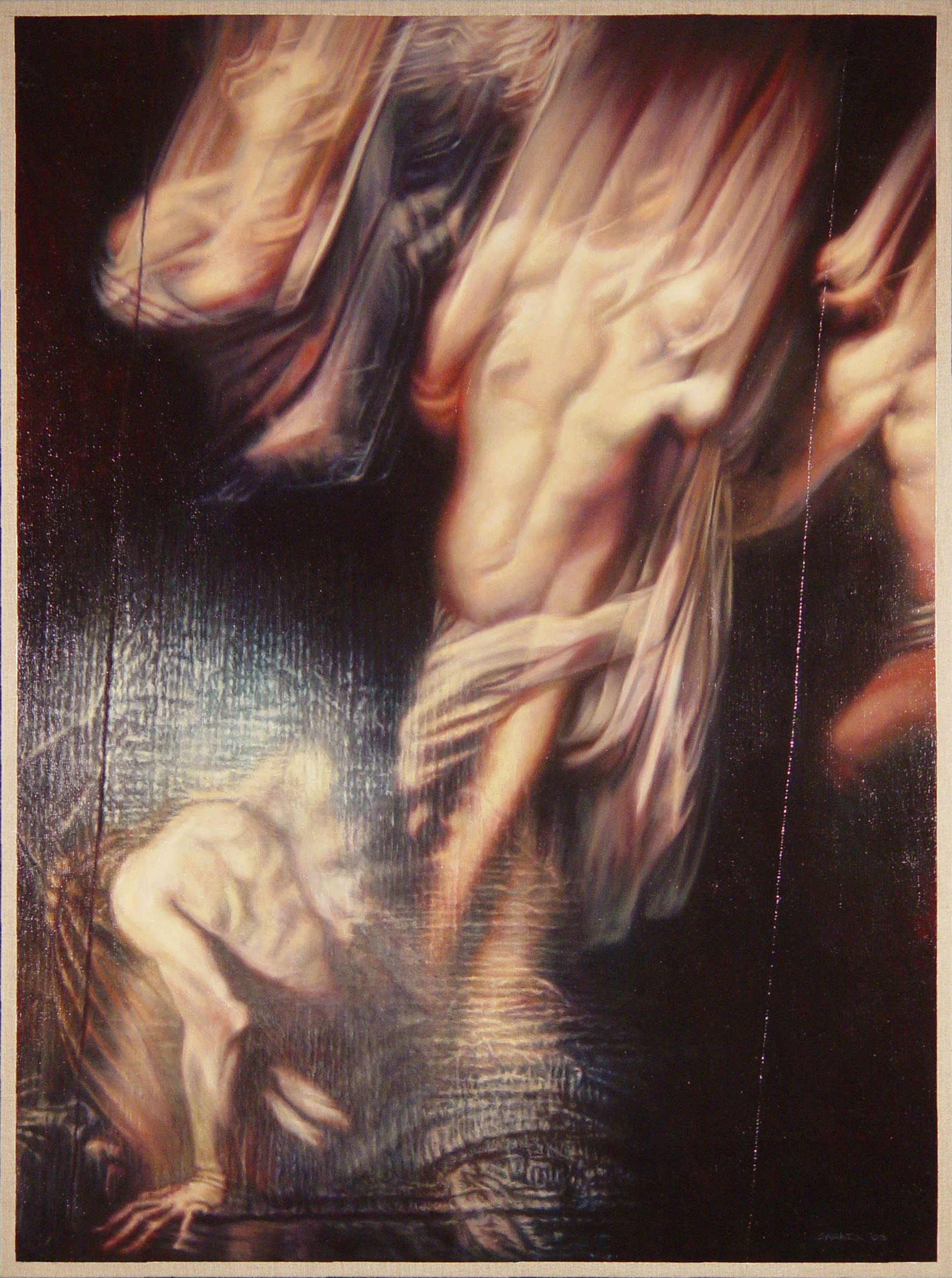 Via Crucis (after Caravaggio), 2003, oil on linen, 42" X 56"