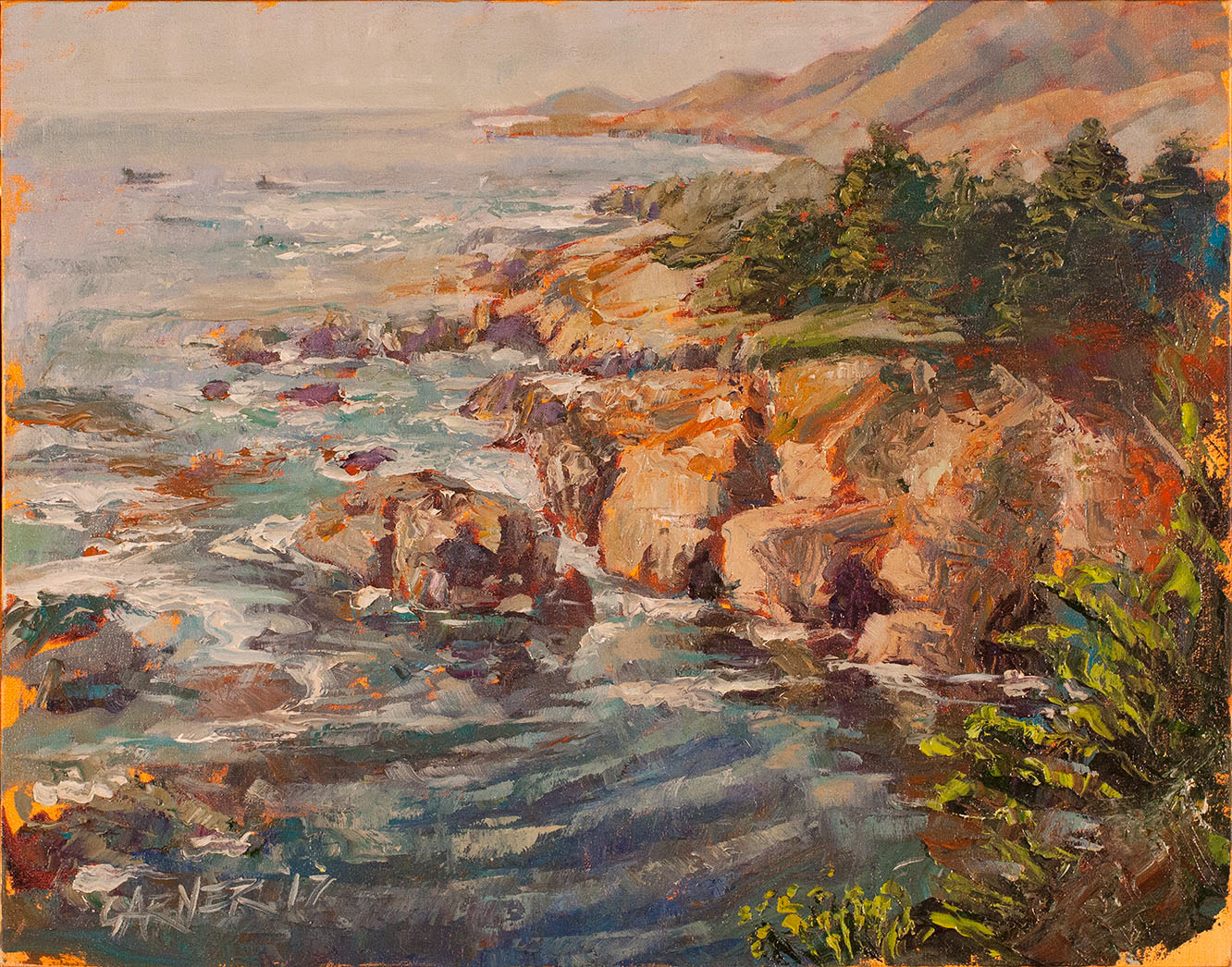 Big Sur 2, 2017, oil on canvas panel, 14" X 11"