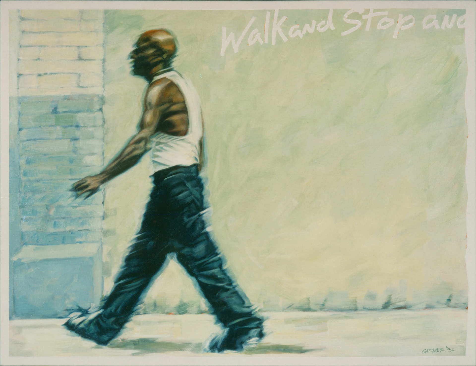 Walk and Stop, 1996, Oil on Canvas, 52" x 40" Sold
