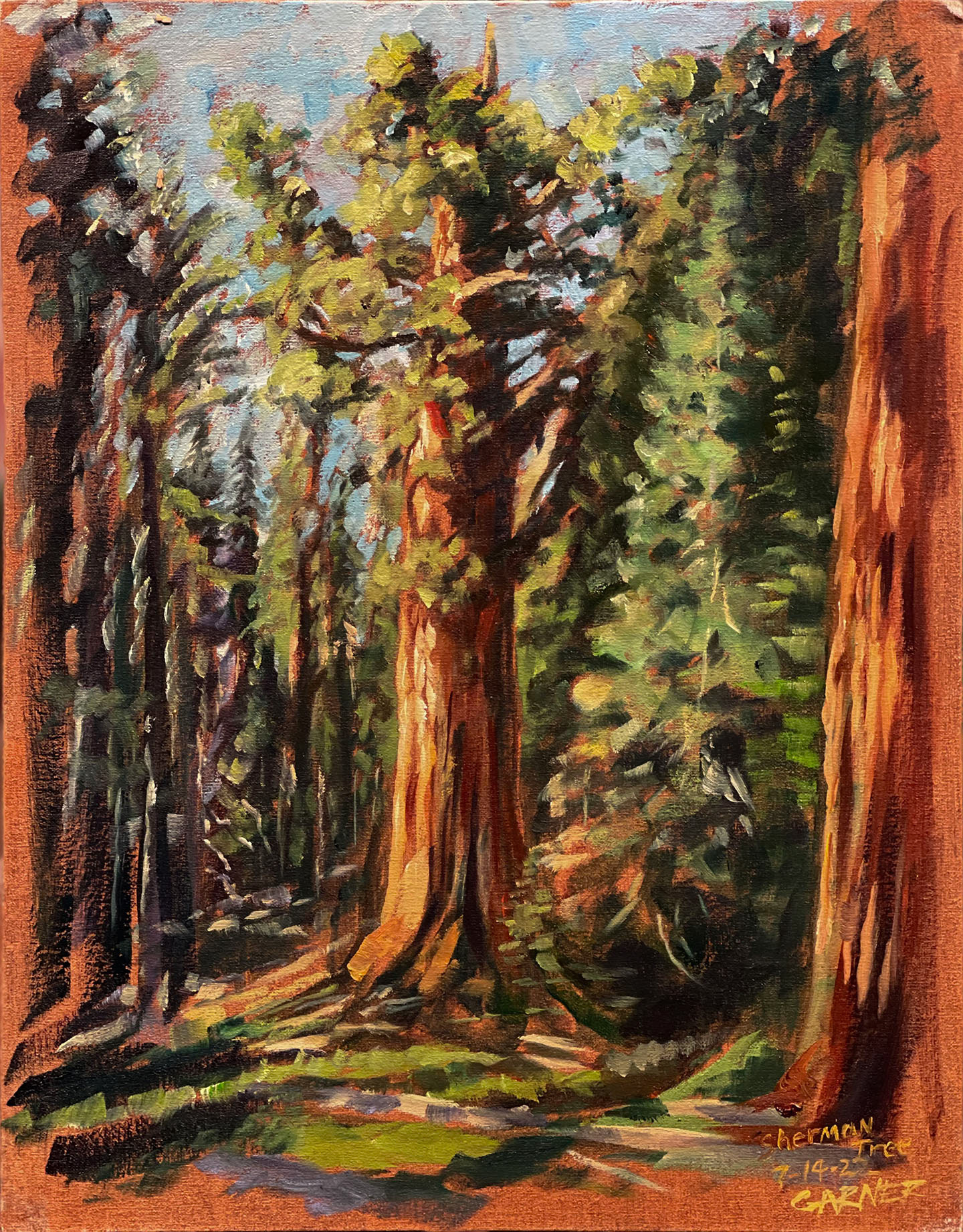 General Sherman Tree, Sequoia, 2022, oil on canvas, 14" X 11"