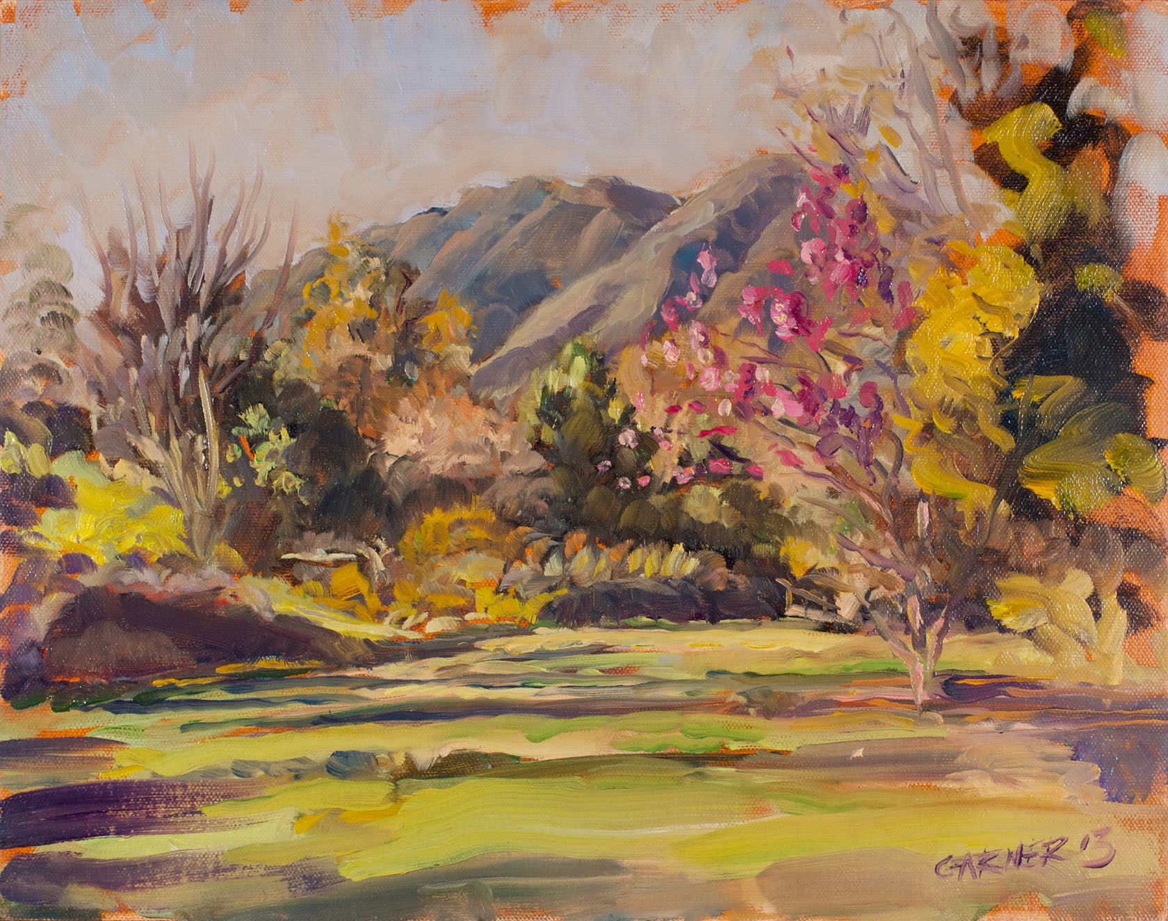 Arboretum in the Afternoon, 2013, oil on canvas panel, 14" X 11"