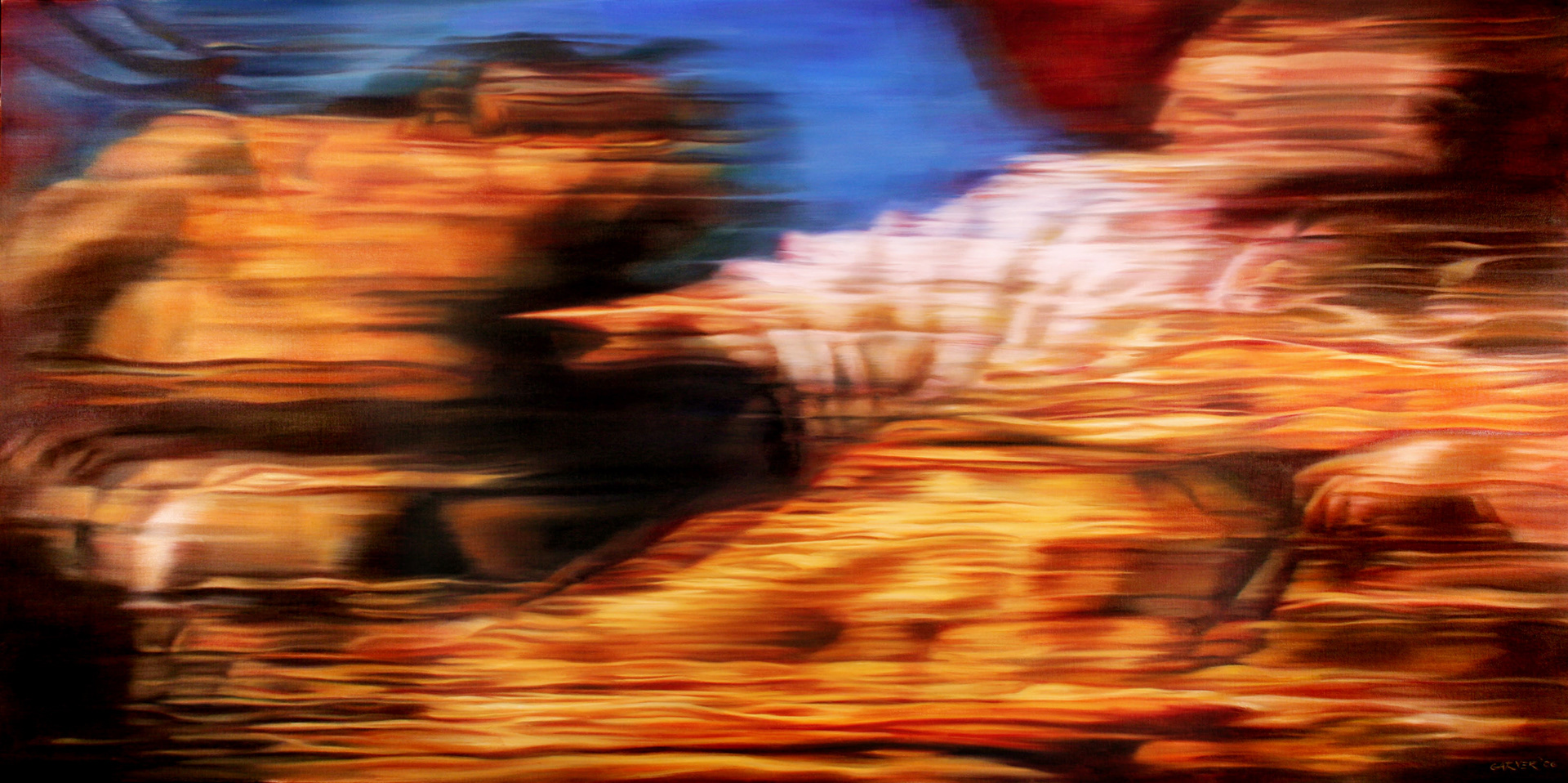 Neptune Offering Gifts to Venice (after Tiepolo) 2006, oil on canvas, 72 X 36"