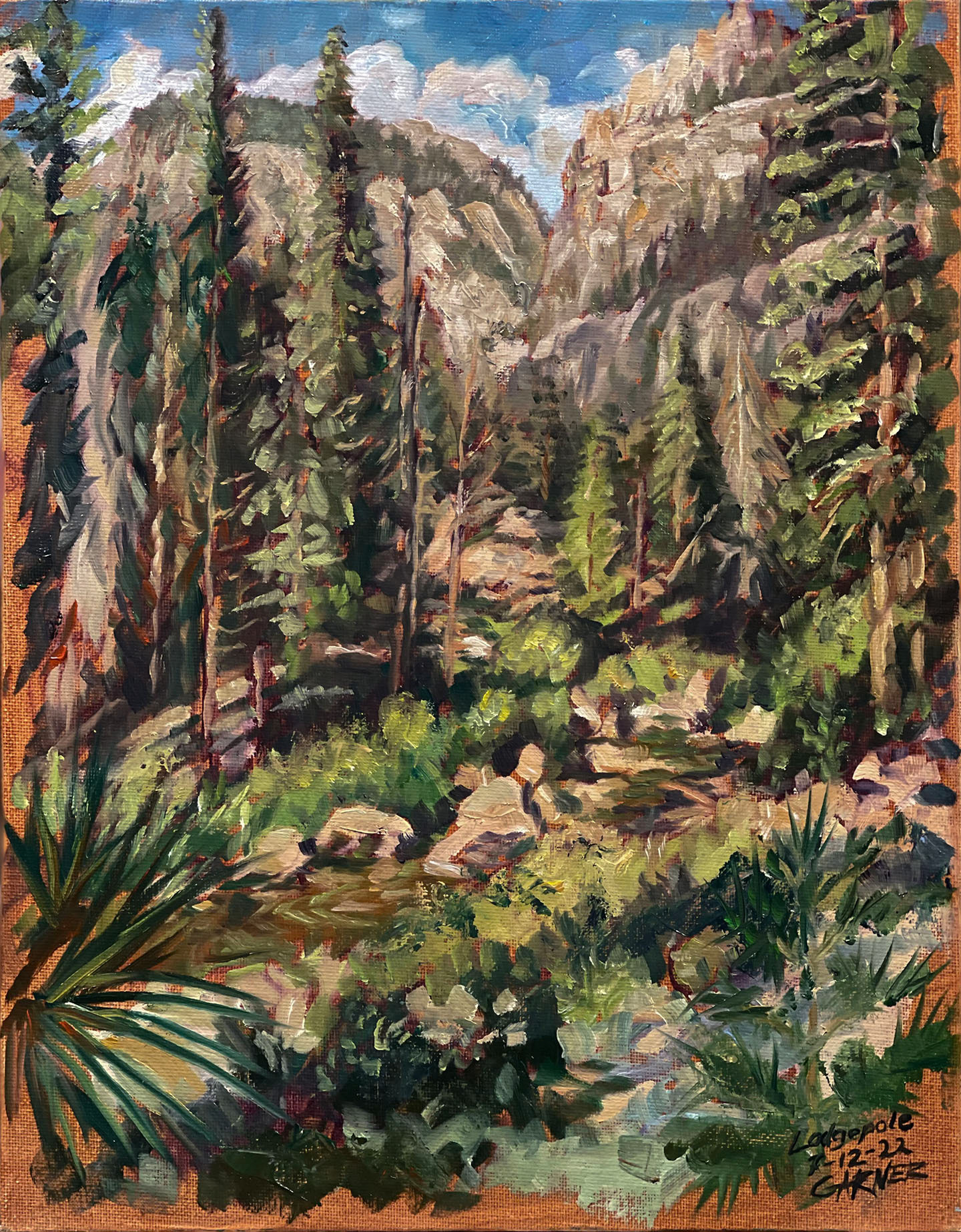 Lodgepole, Sequoia, 2022 oil on canvas, 14" X 11"