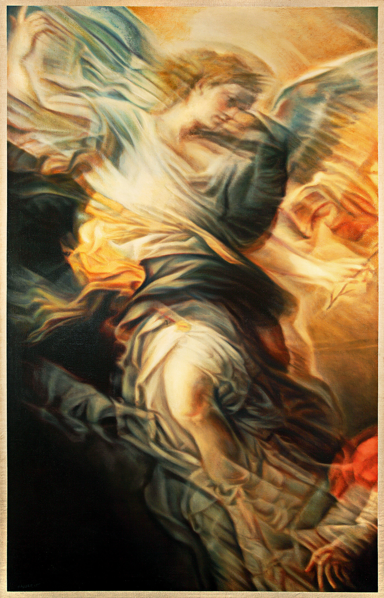 L'angelo (after Luca Giordano), 2006, oil on linen, 44" X 72"  Sold