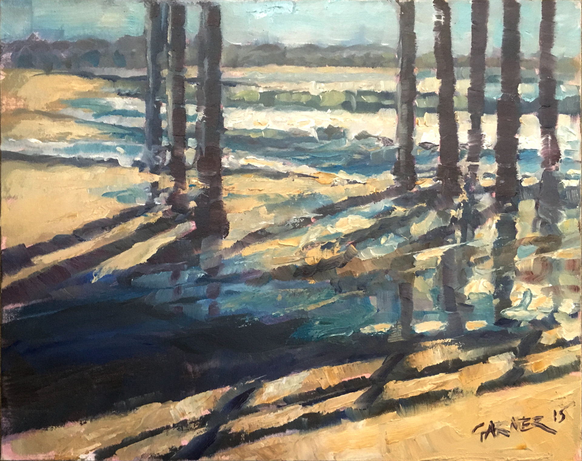 Ventura Beach, 2015, oil on canvas panel, 14" X 11
