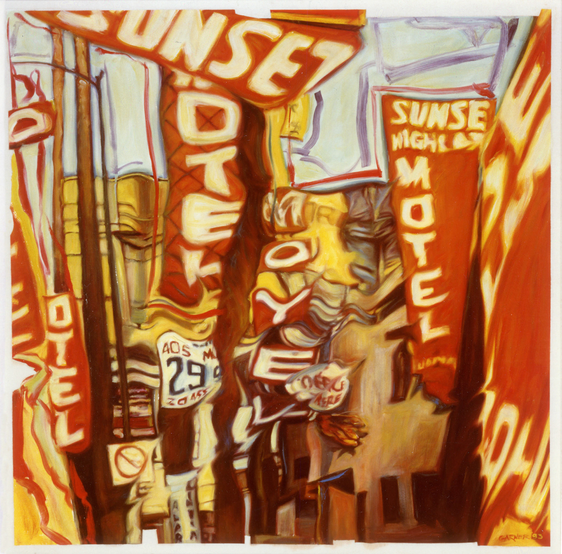 Sunset, 1993, Oil on Canvas, 120 x 120 cm. Sold