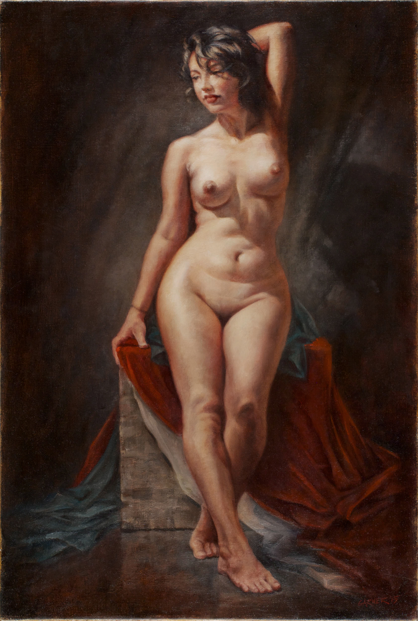 Anterior Nude Study, 2015, oil on linen, 20" X 30"