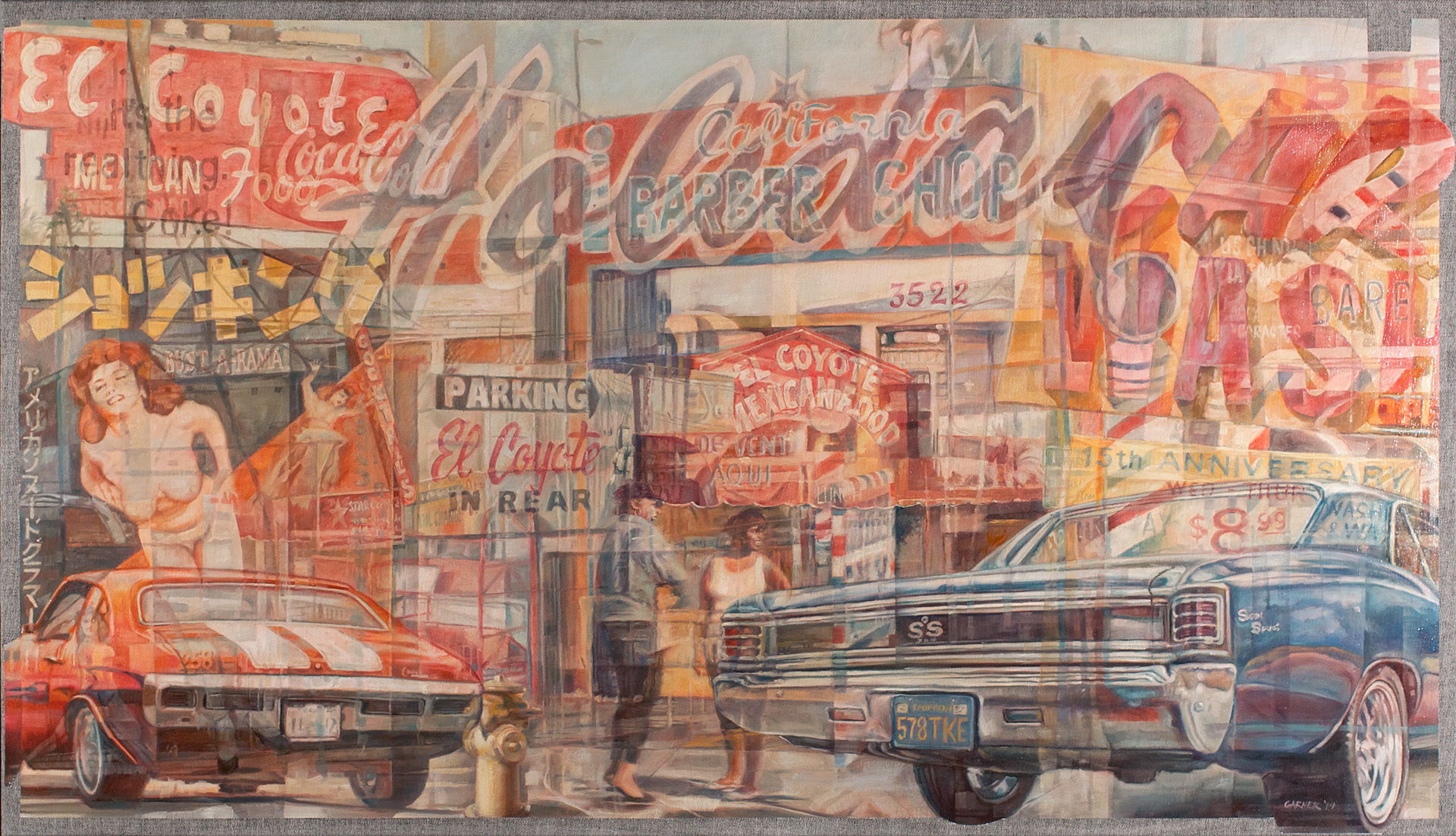 Holiday, 2014, oil on denim, 56" x 32" Sold