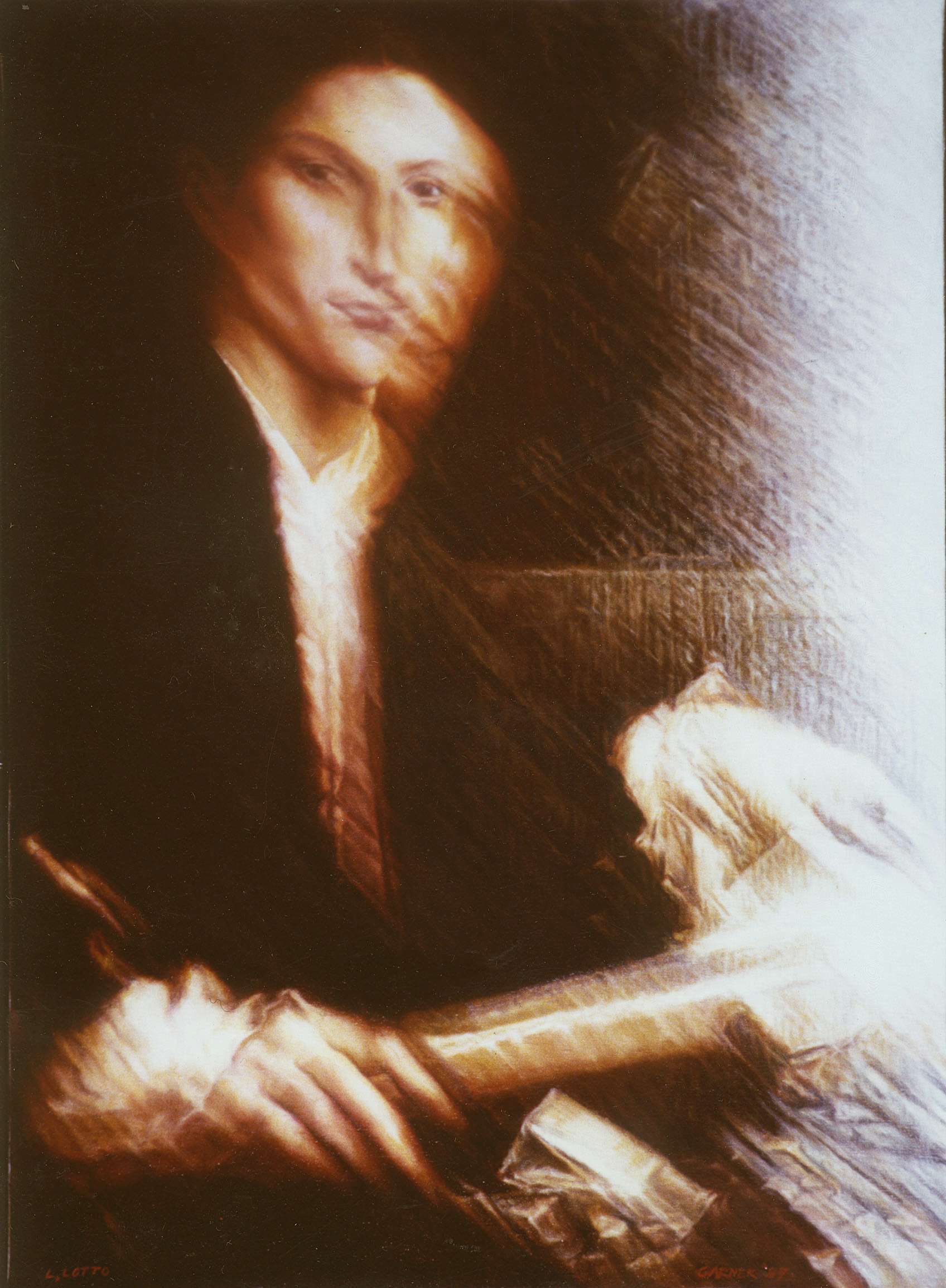 Lotto (after Lorenzo Lotto), 1987, oil on linen, c. 50 X 70 cm