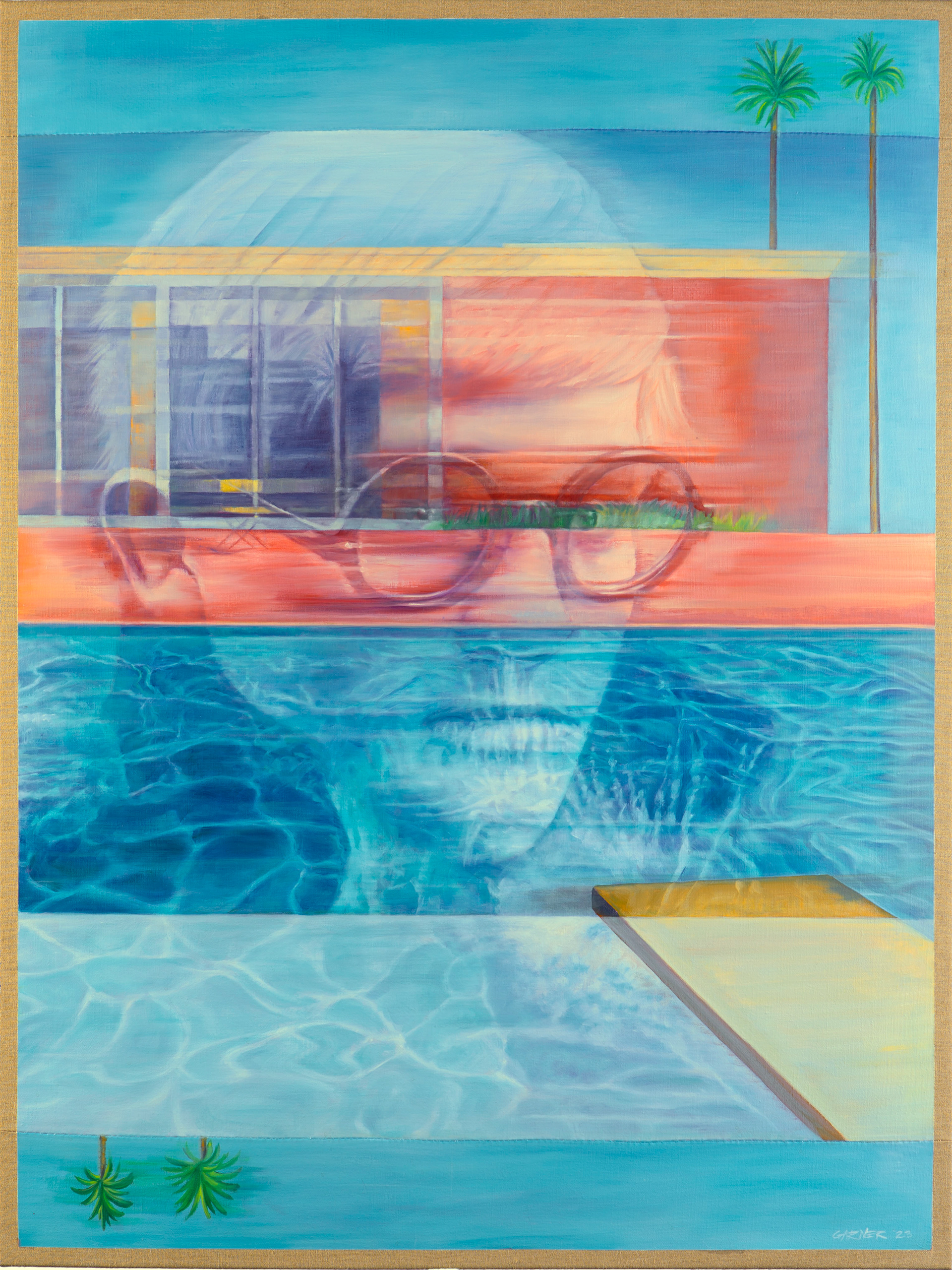 Hockney, 2023, oil on linen, 36"x48"