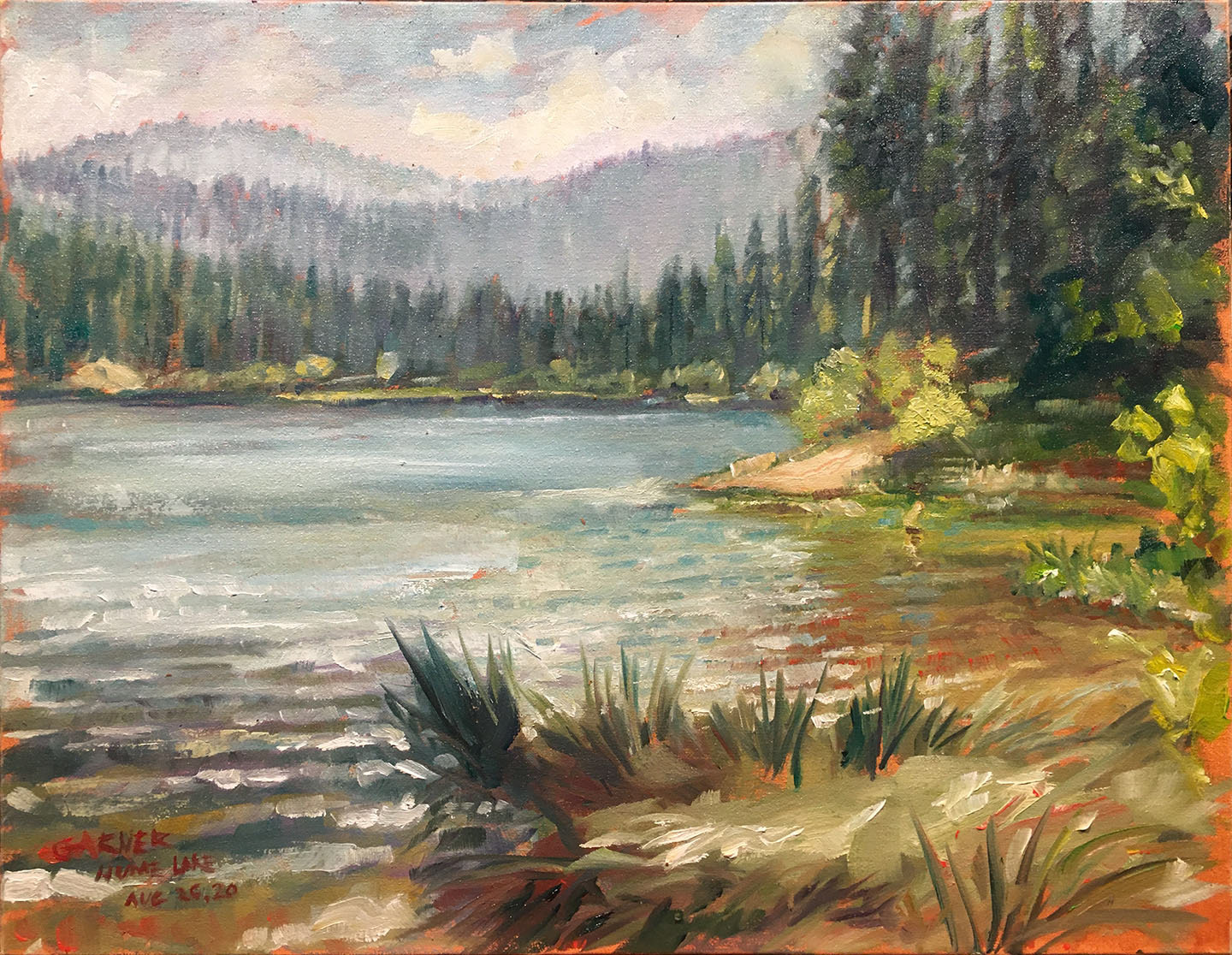 Hume Lake, Sequoia, oil on canvas, 14" X 11"