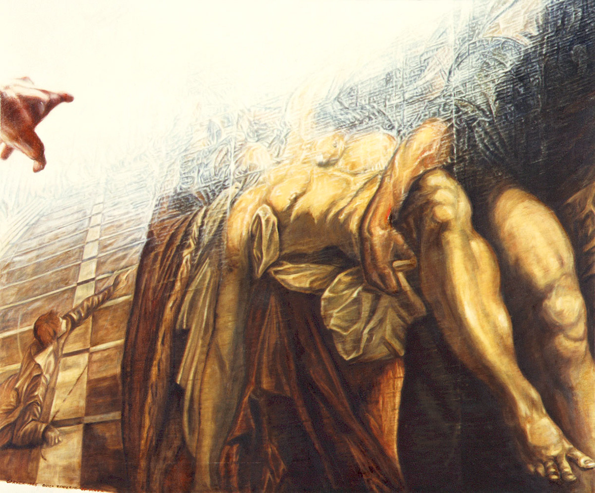 Quick Rendering of Mark (after Tintoretto), 1985, oil on canvas, 120 X 100 cm