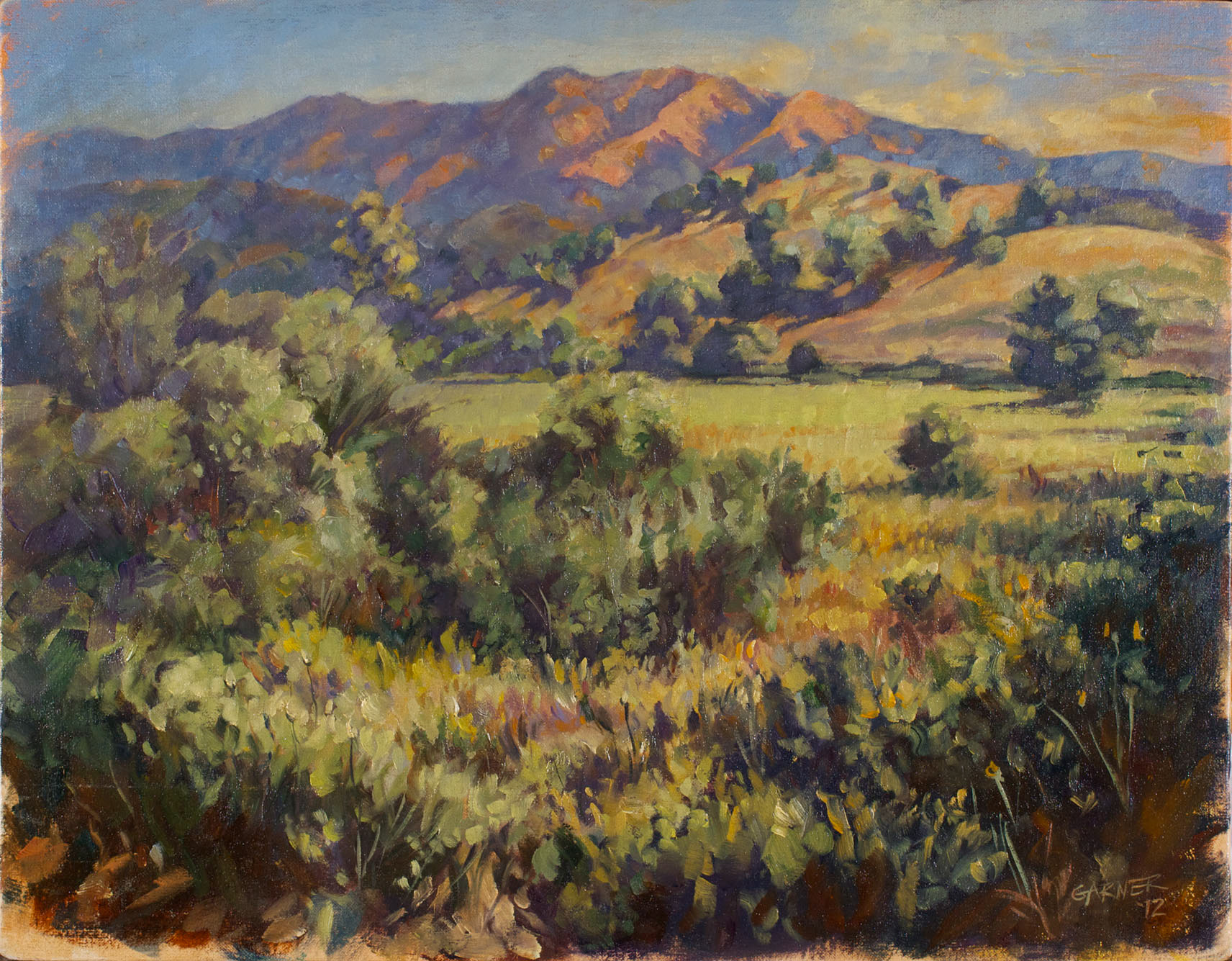 Santa Monica Mountains, 2012, oil on canvas board, 14" X 11"
