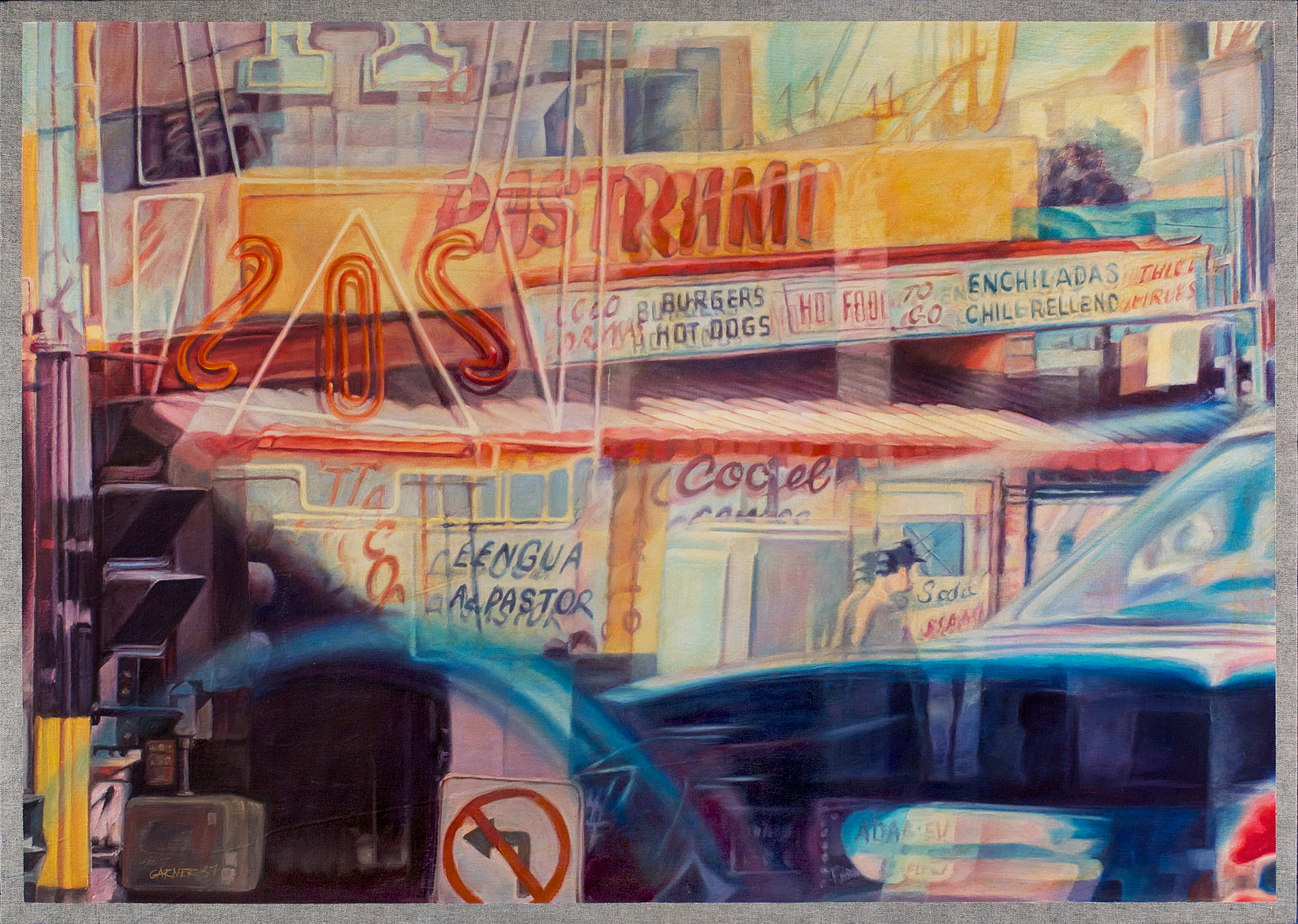 SOS Pastrami, 1997, oil on denim, 55.25" X 39.5"