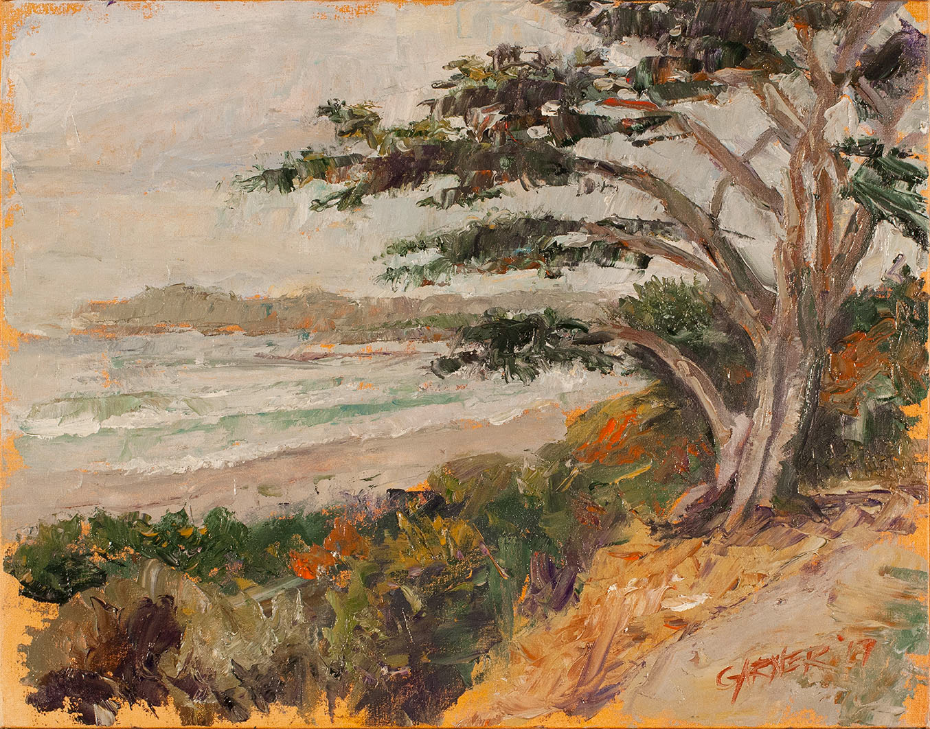 Big Sur Pfeiffer Beach, 2017, oil on canvas panel, 14" X 11"