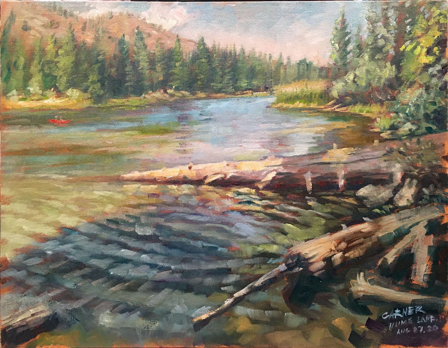 Hume Lake, Sequoia, oil on canvas, 14" X 11"