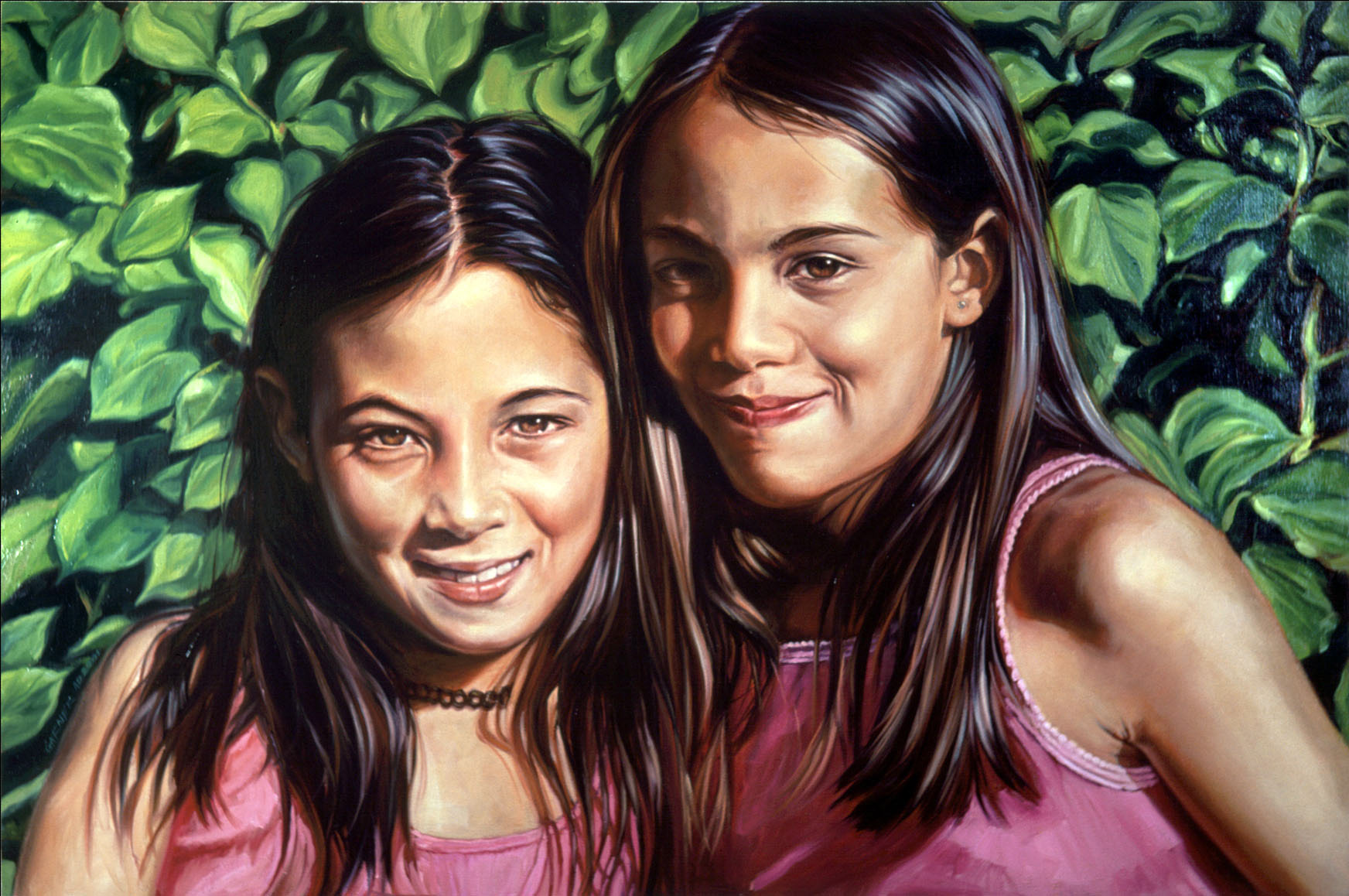 Montesano Daughters, 2004, oil on canvas, c. 48" X 30" Commission