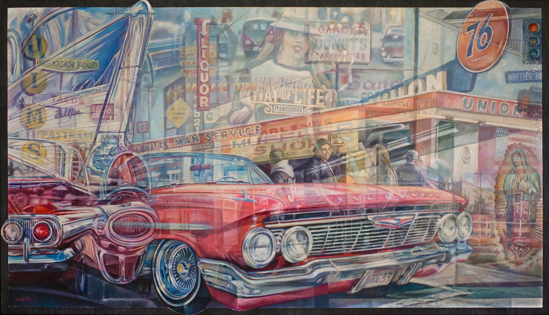 Way of Life, Oil on Denim, 56 x 32" Sold