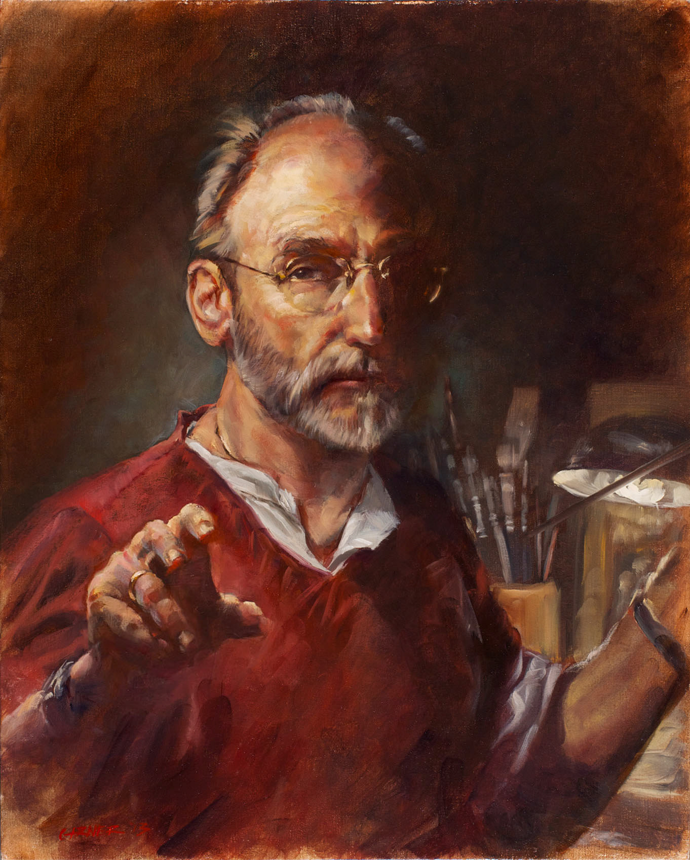 Self Portrait, 2013, Oil on Canvas, 16 x 20".