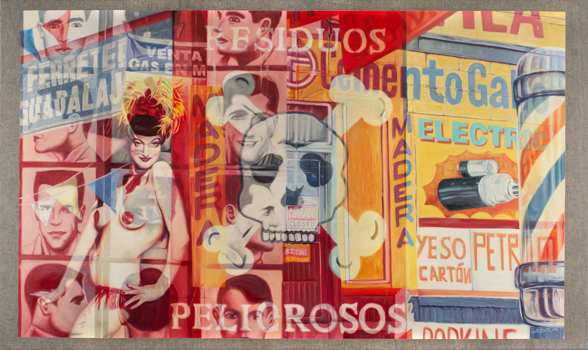 Peligroso, 2004, Oil on Denim, 54" X 32