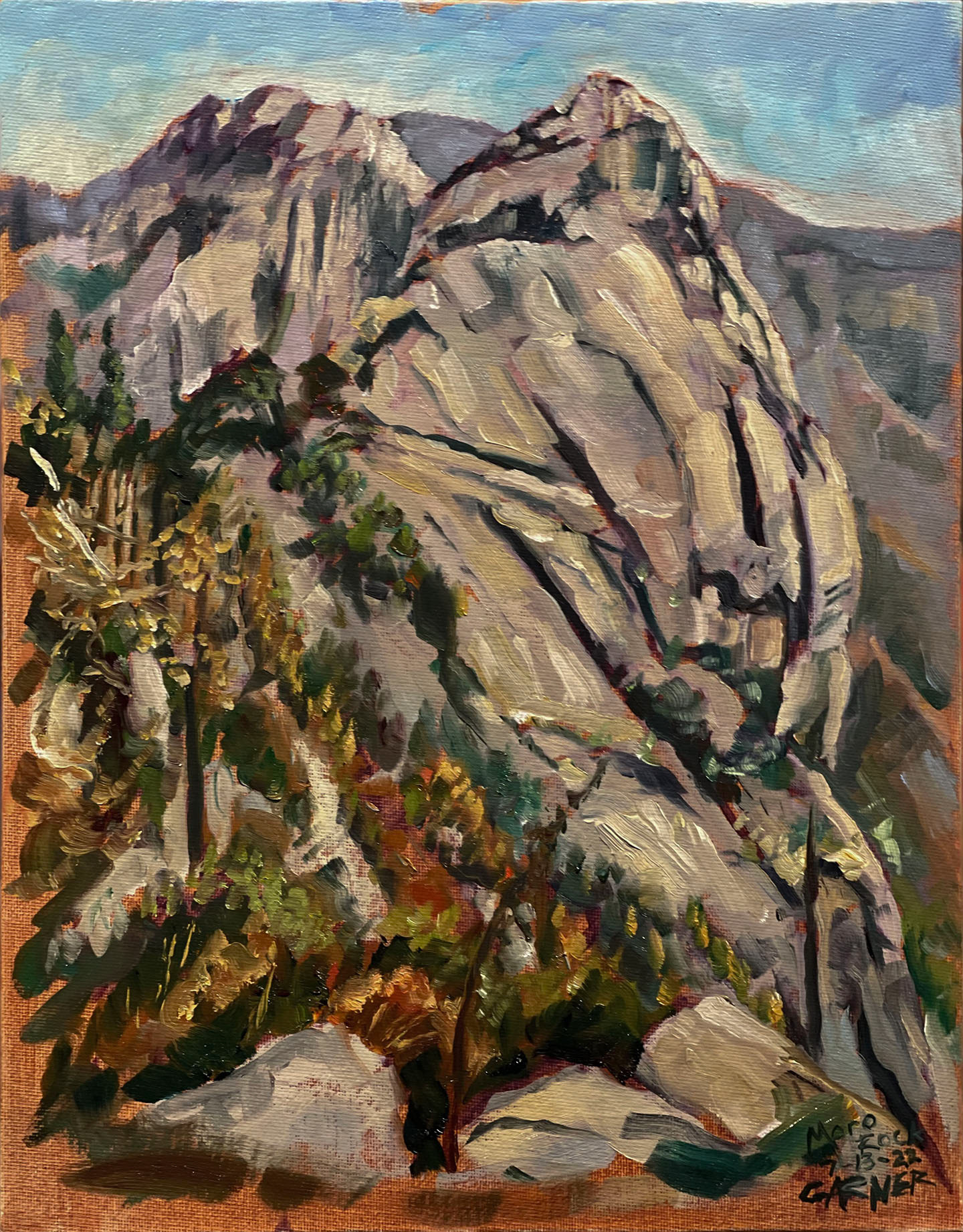 Moro Rock, Sequoia, 2022, oil on canvas, 14" X 11"