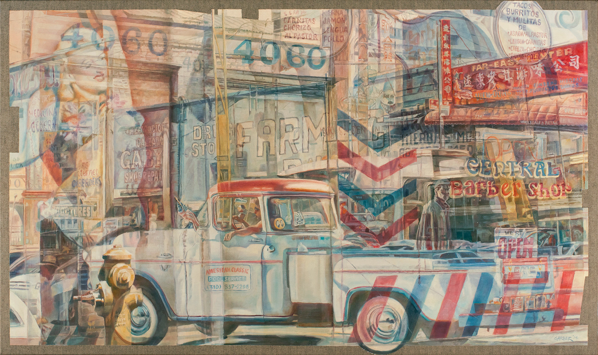 American Classic, 2014, oil on denim, 54" X 32"