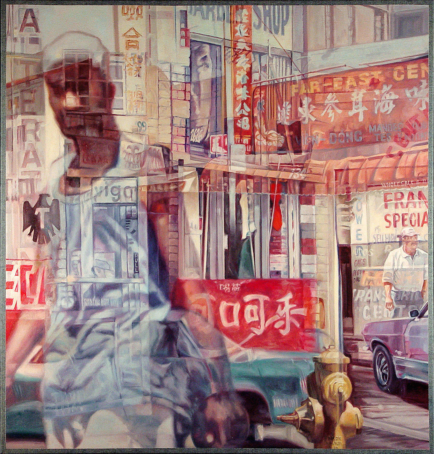 Far East, 2005, Oil on Denim, 42" X 44".  Sold