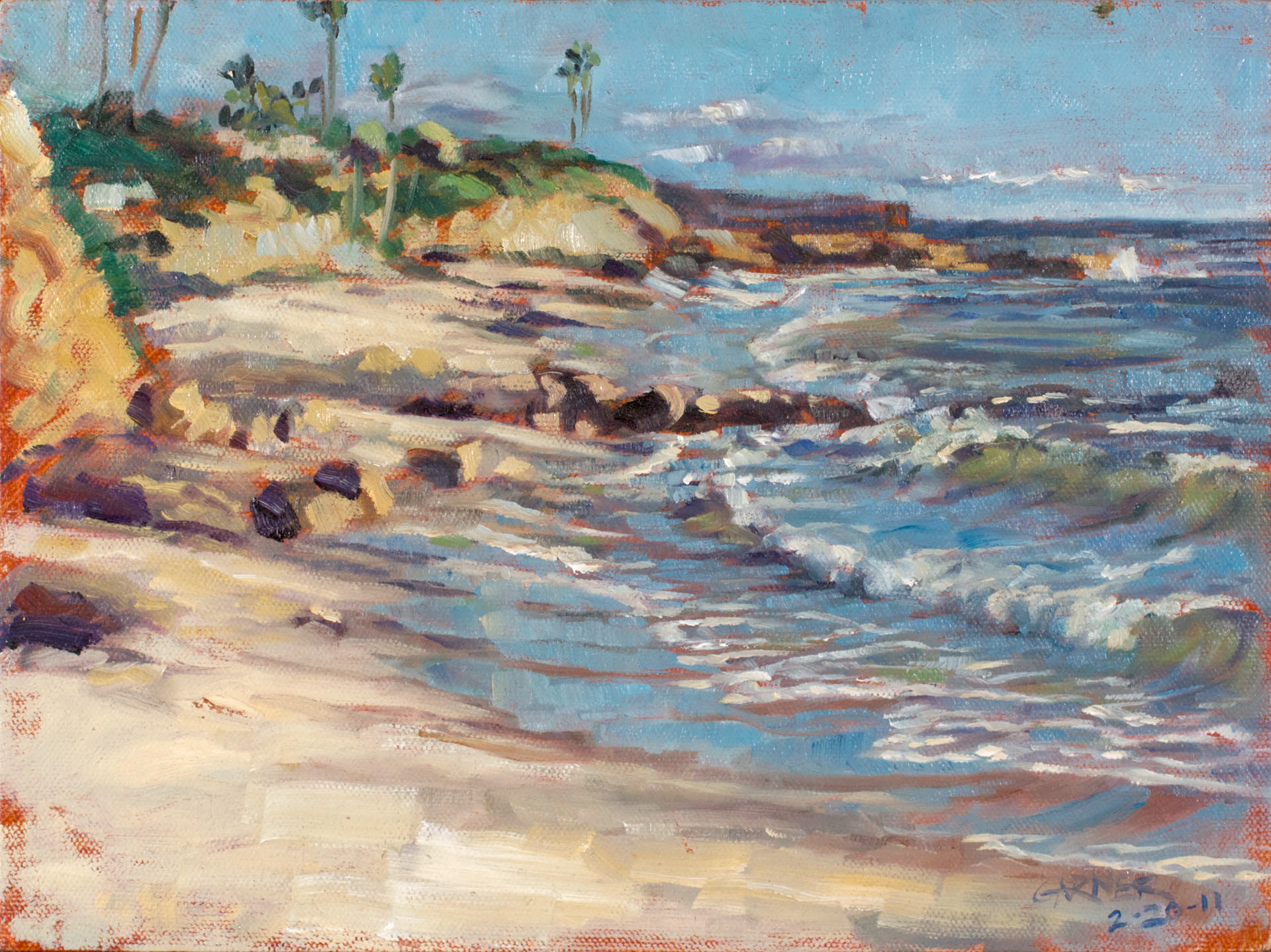 Laguna Beach, 2011, oil on canvas, 12" X 9"