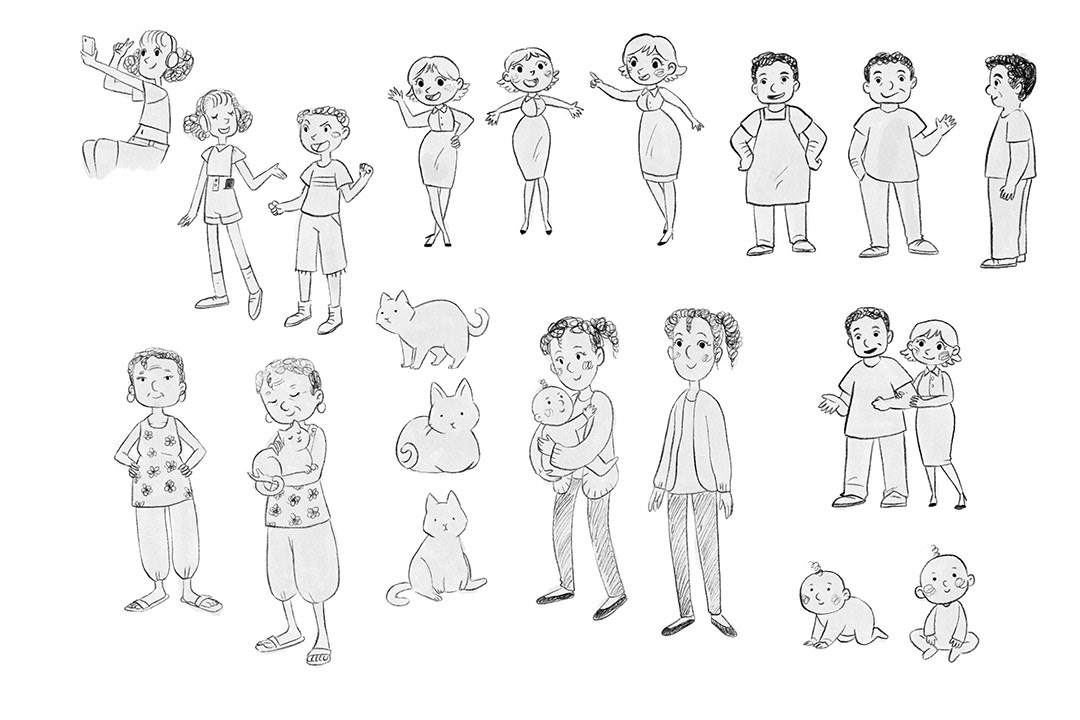 Character Sketches: Family members