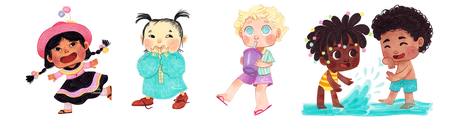 Kids of the world - Stock illustrations