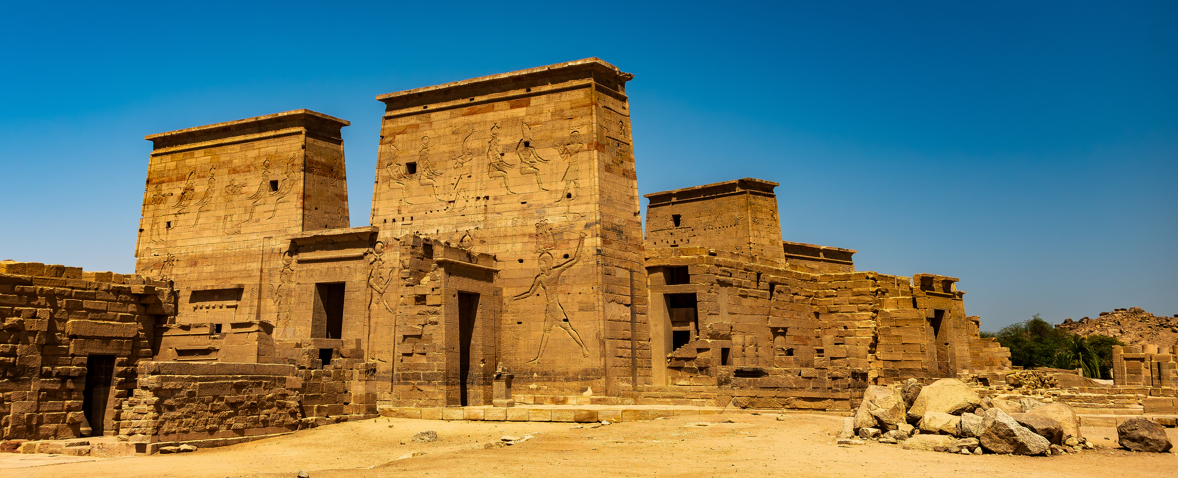 Temple of Philae: First pylon and colonnade