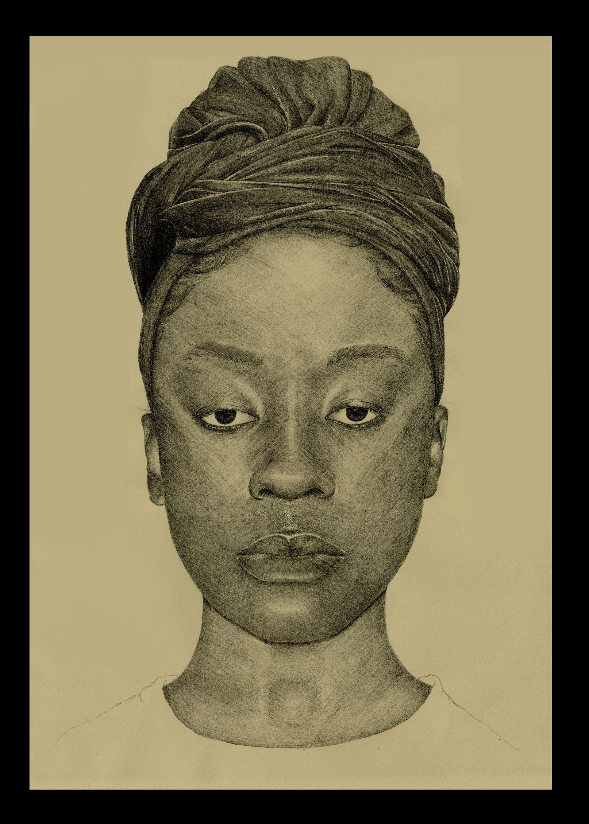 "Headwrap" | Lithograph on Rives Tan paper | 39.8 x 56.5 cm