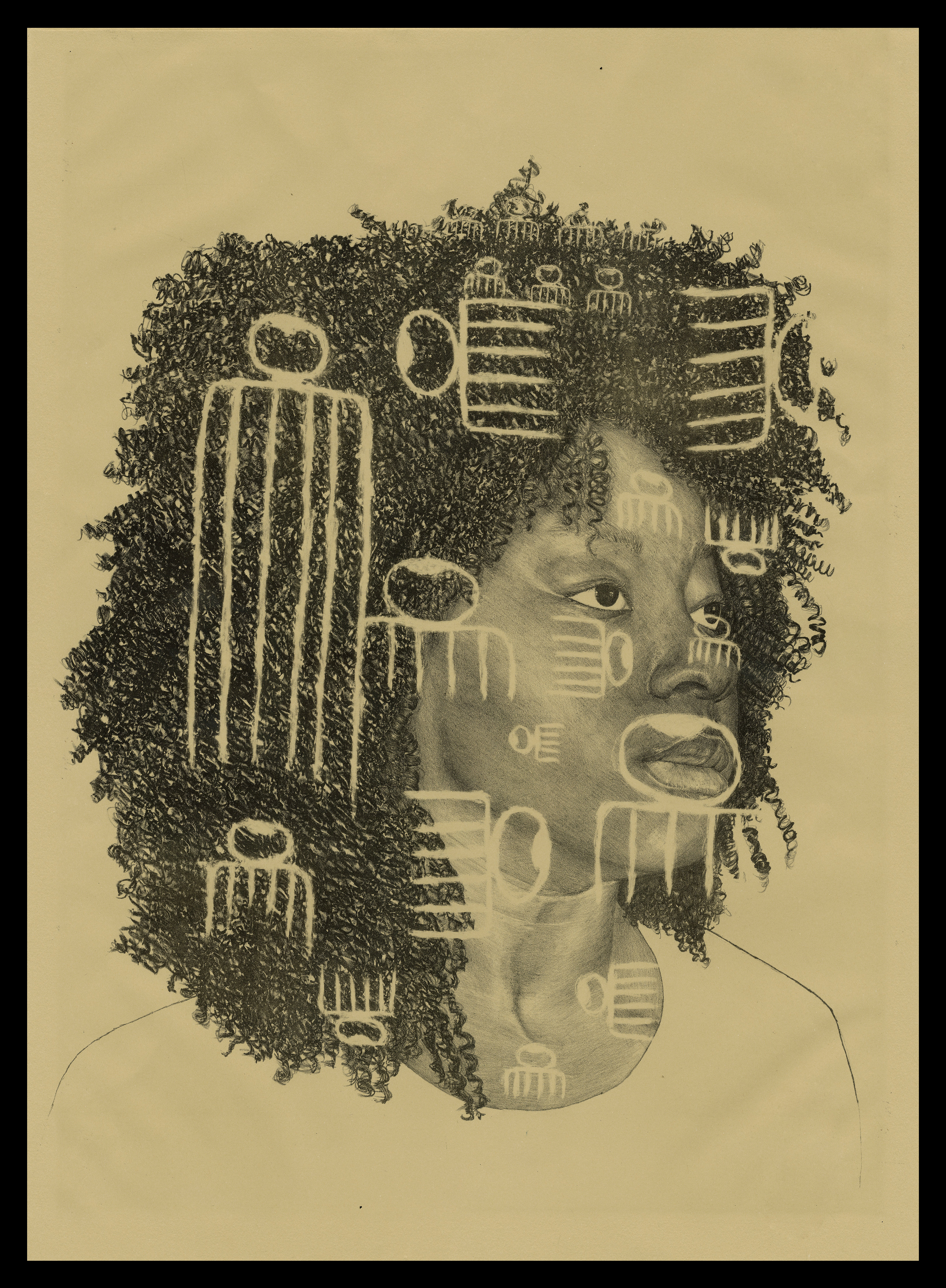 "Duafe Deletions" | Lithograph on Rives Tan paper | 56 x 76 cm
