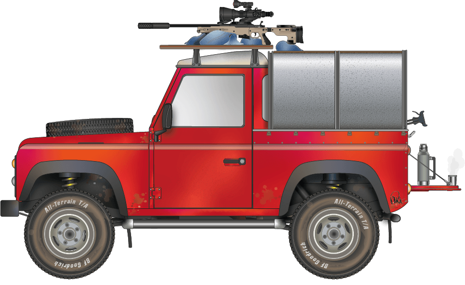 Land Rover Defender 90 (shooting concept) red variant