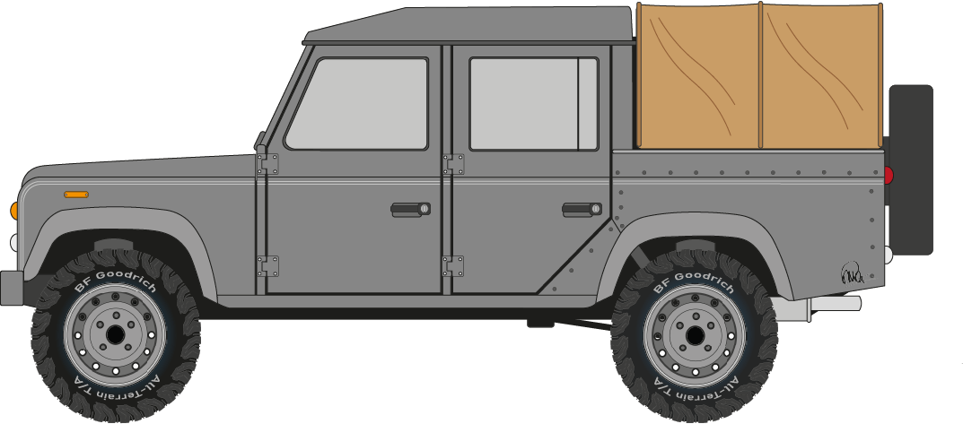 Land Rover Defender 110 crew can soft back (base image for customising)