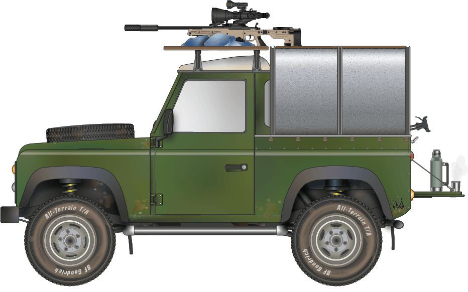 Land Rover Defender 90 (shooting concept) green variant