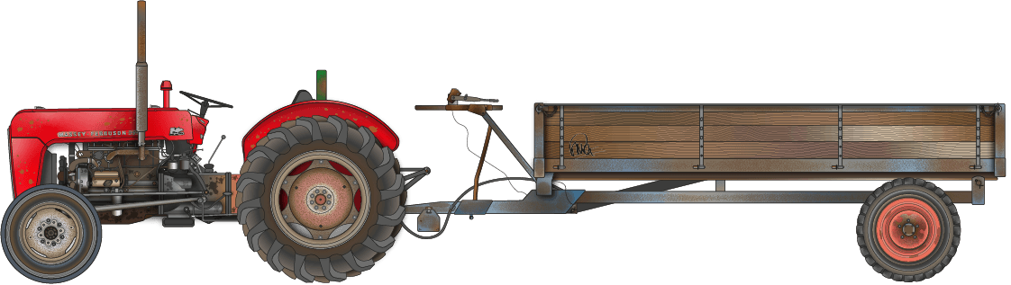 Massey 135 and trailer, customer specific