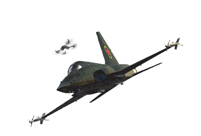 Top Gun themed drone inversion concept (stylised and vectored JPEG images)