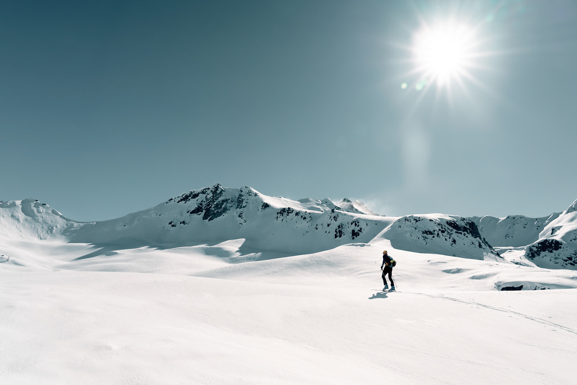 Skimountaineer on his way