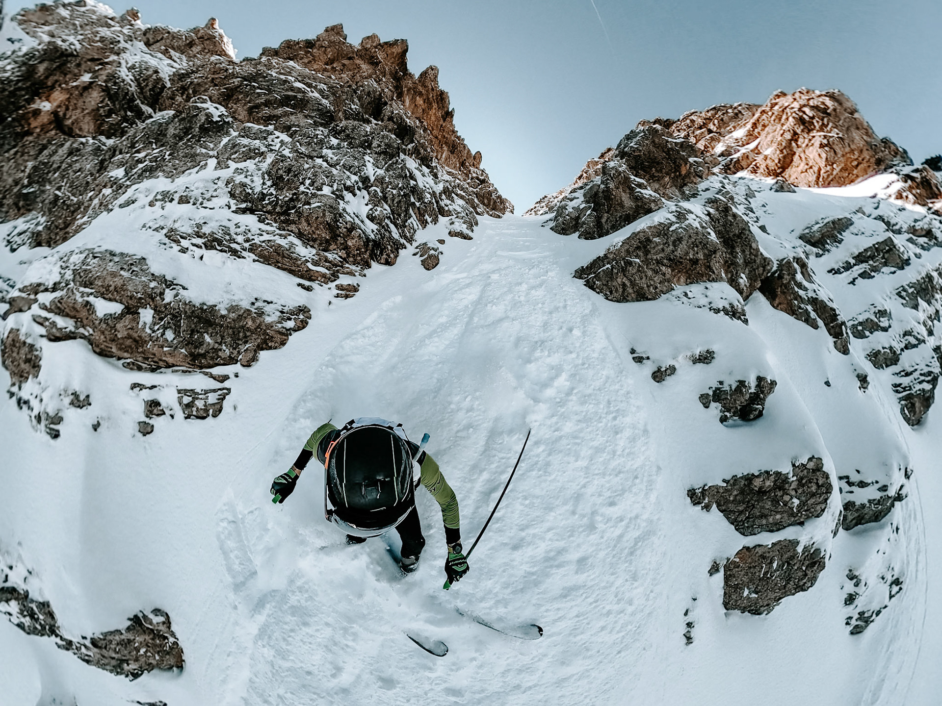 Steep skiing in the Bavarian Alps
