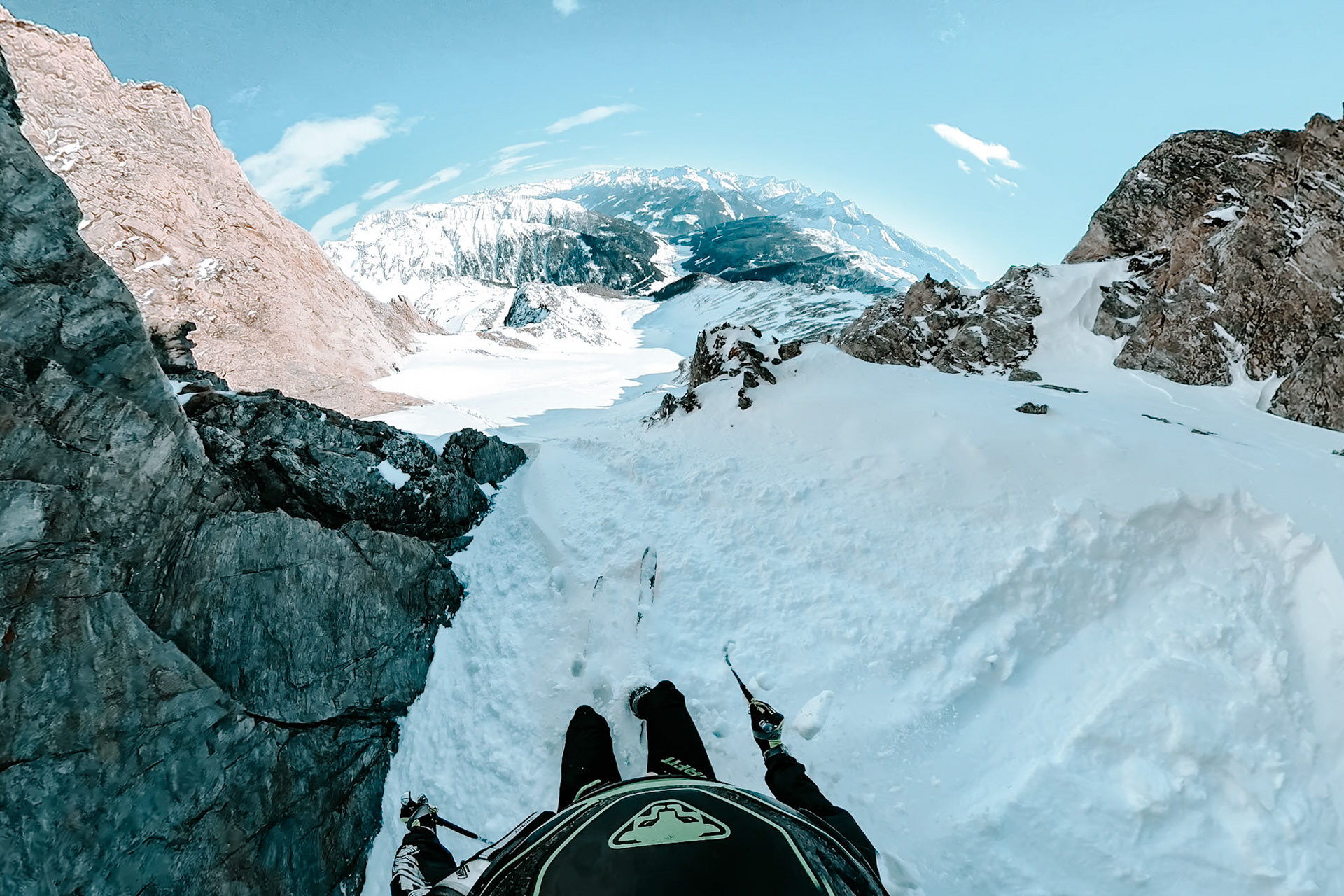 A steep couloir in the Ahrntal