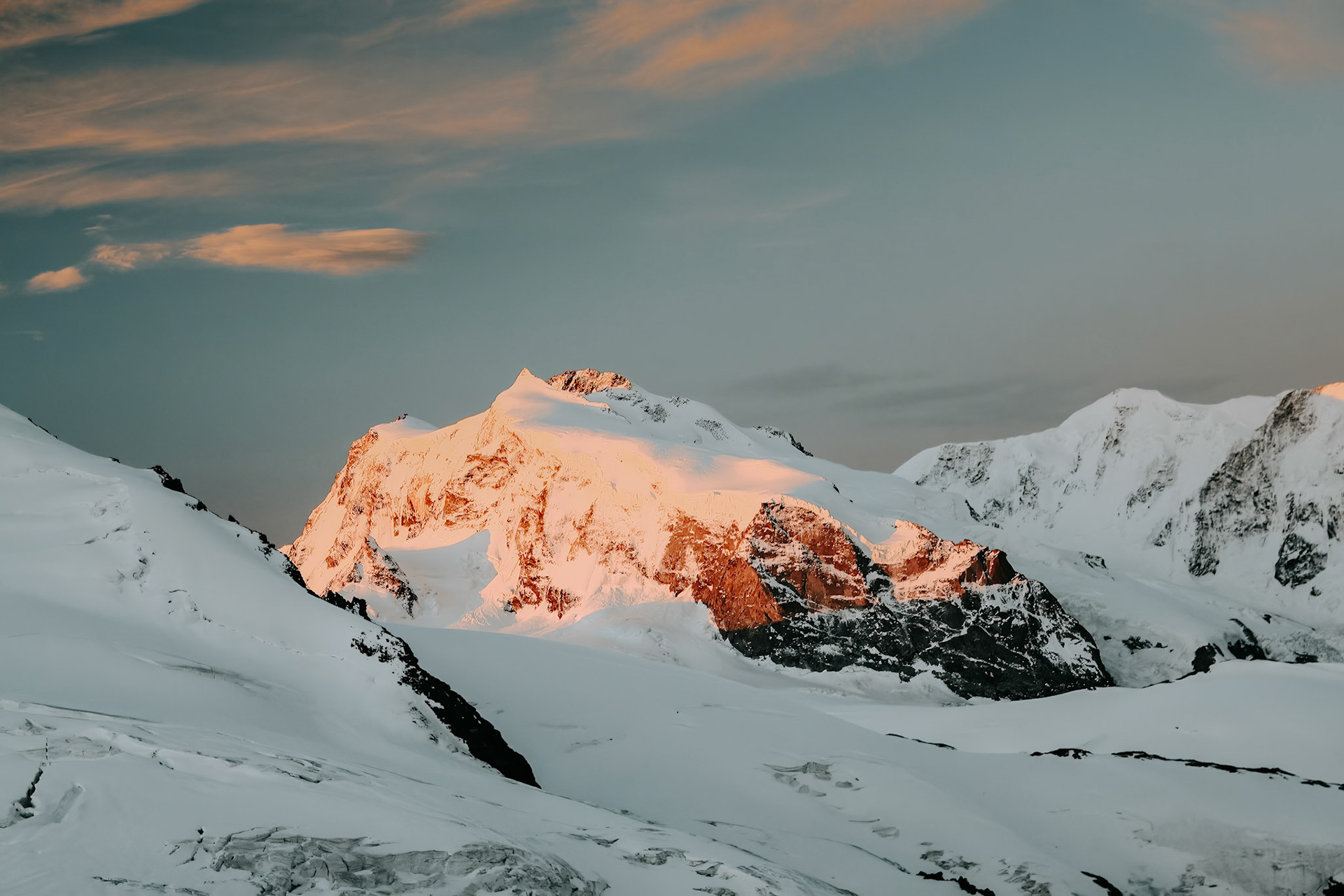 The Monte Rosa massif in the morning light