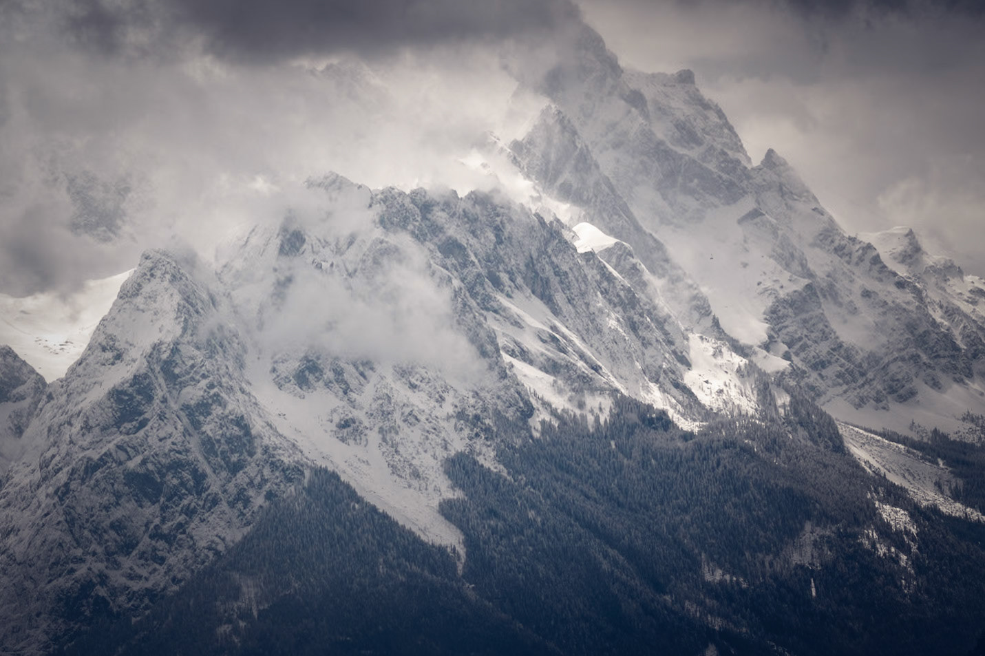 Zugspitze in the clouds