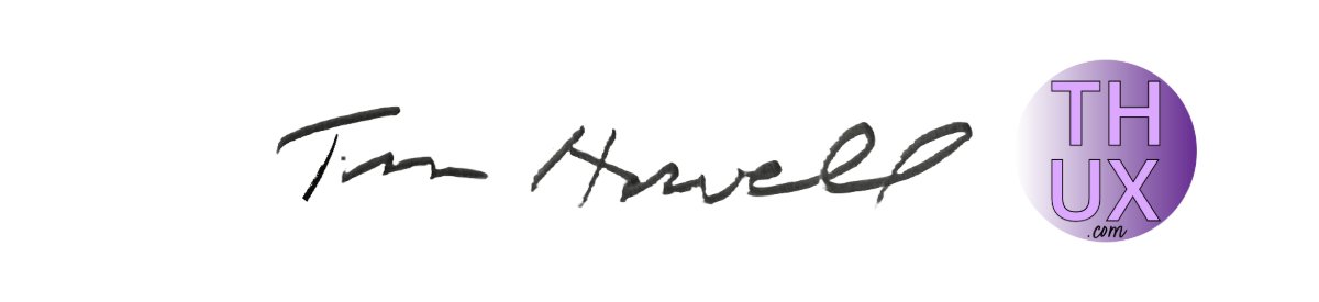 Tim Howell signature, tim howell ux circular logo