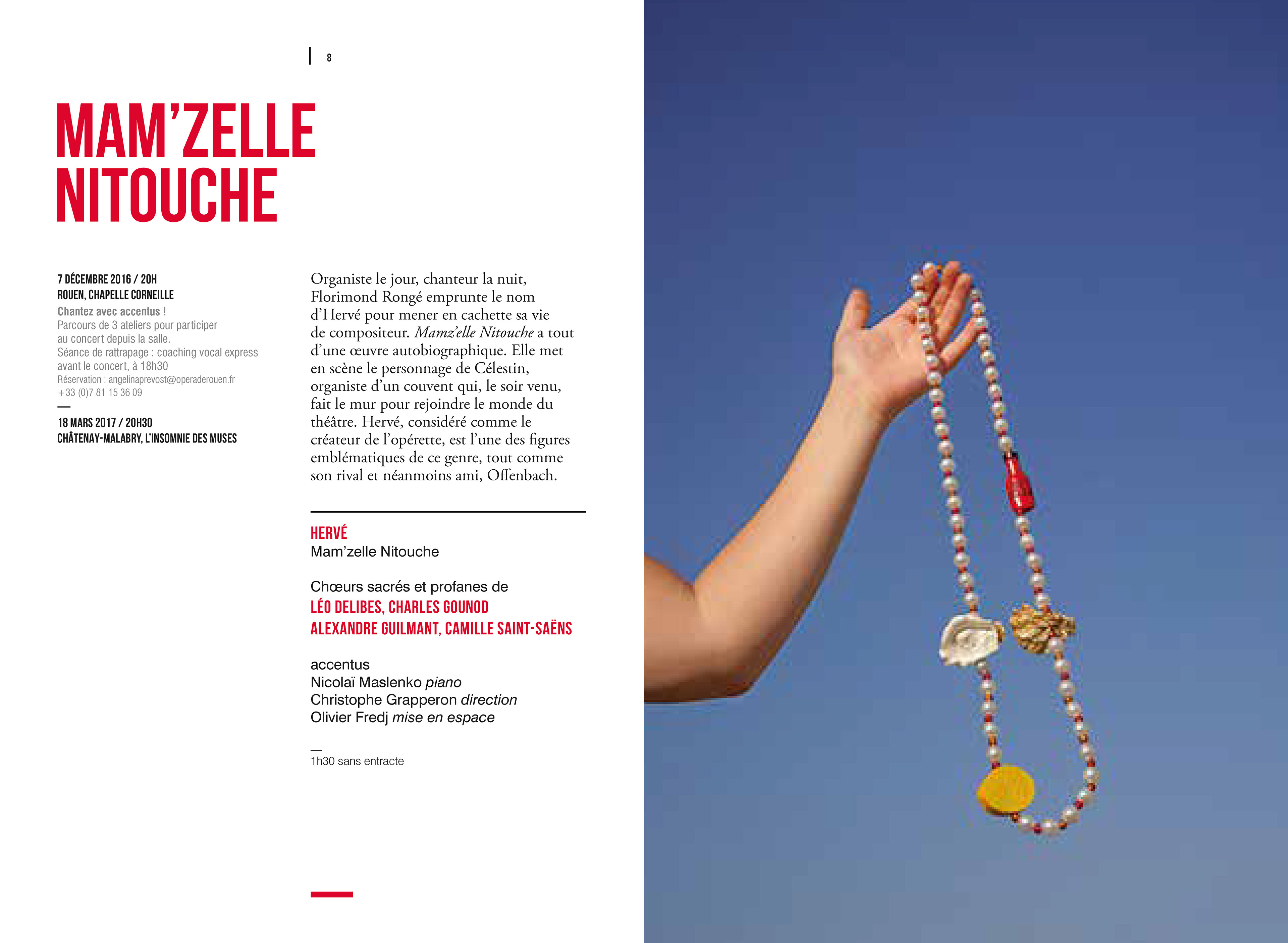 Illustration de la brochure de saison du chœur ACCENTUS, spécialisé dans l'interprétation de la musique vocale a cappella, l'oratorio et la création de la musique vocale contemporaine.